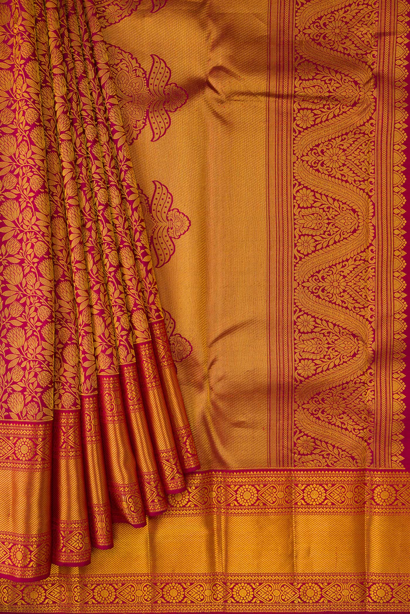 Maroon Kanjivaram Silk Saree - Image 4