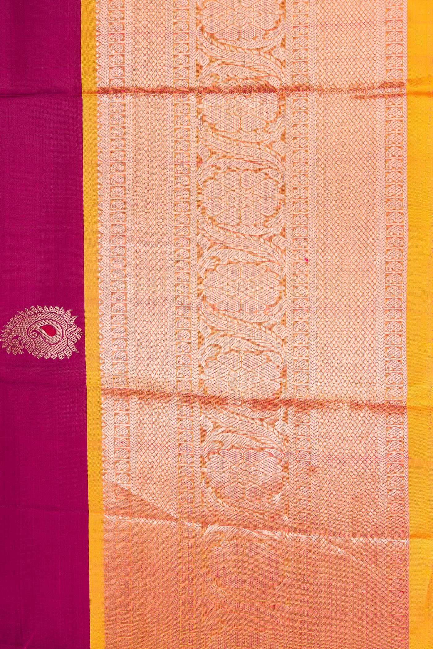Magenta Kanjivaram Silk Saree - Image 3