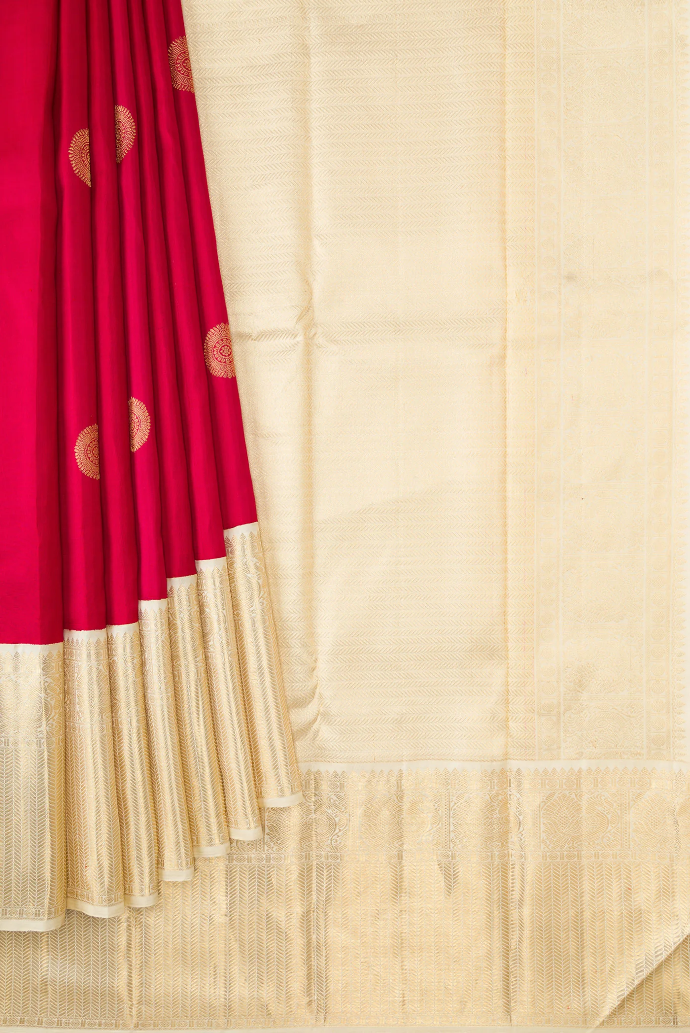 Dark Pink Kanjivaram Silk Saree - Image 4