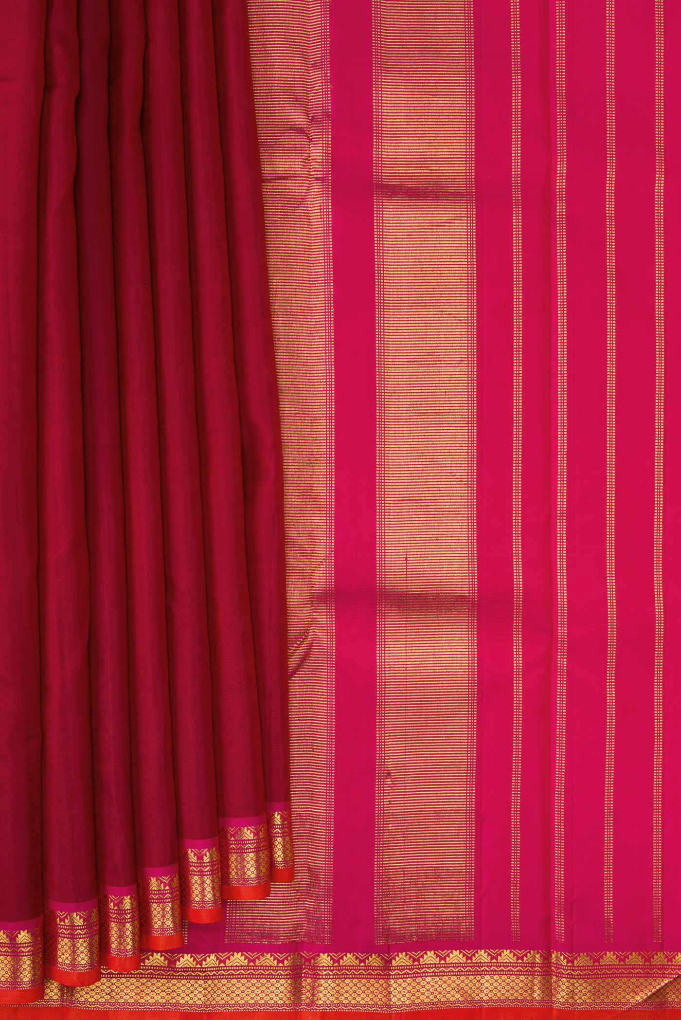 Maroon Kanjivaram Silk Saree - Image 4