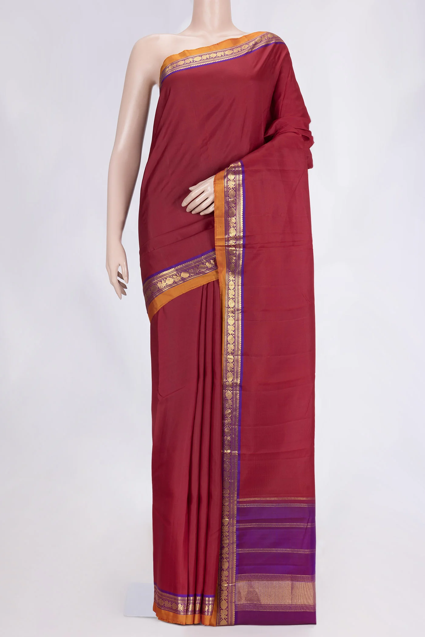 Maroon Kanjivaram Silk Saree