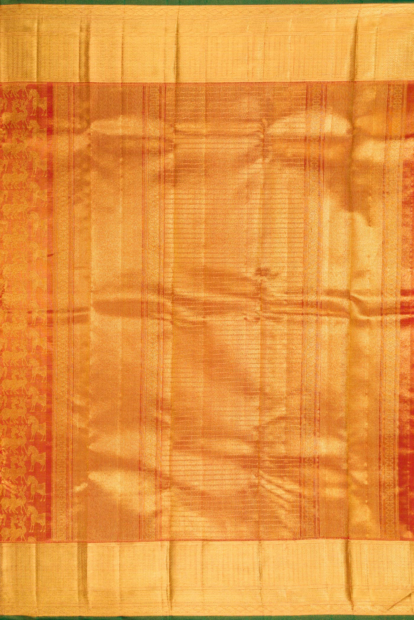 Gold with maroon Color Kanjivaram Tissue Silk Saree - Image 7