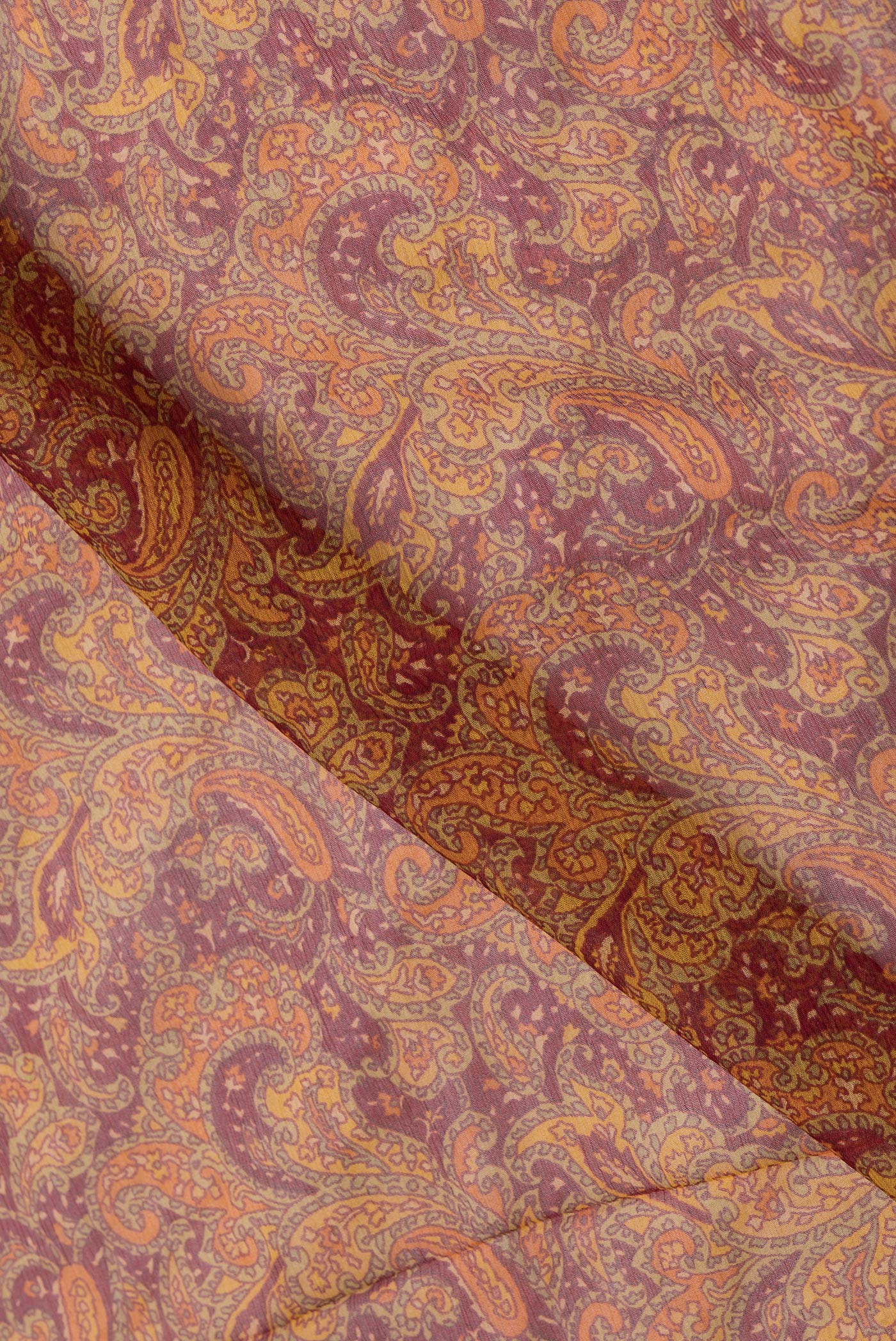 Mustard Mysore Chiffon Saree - Image 2