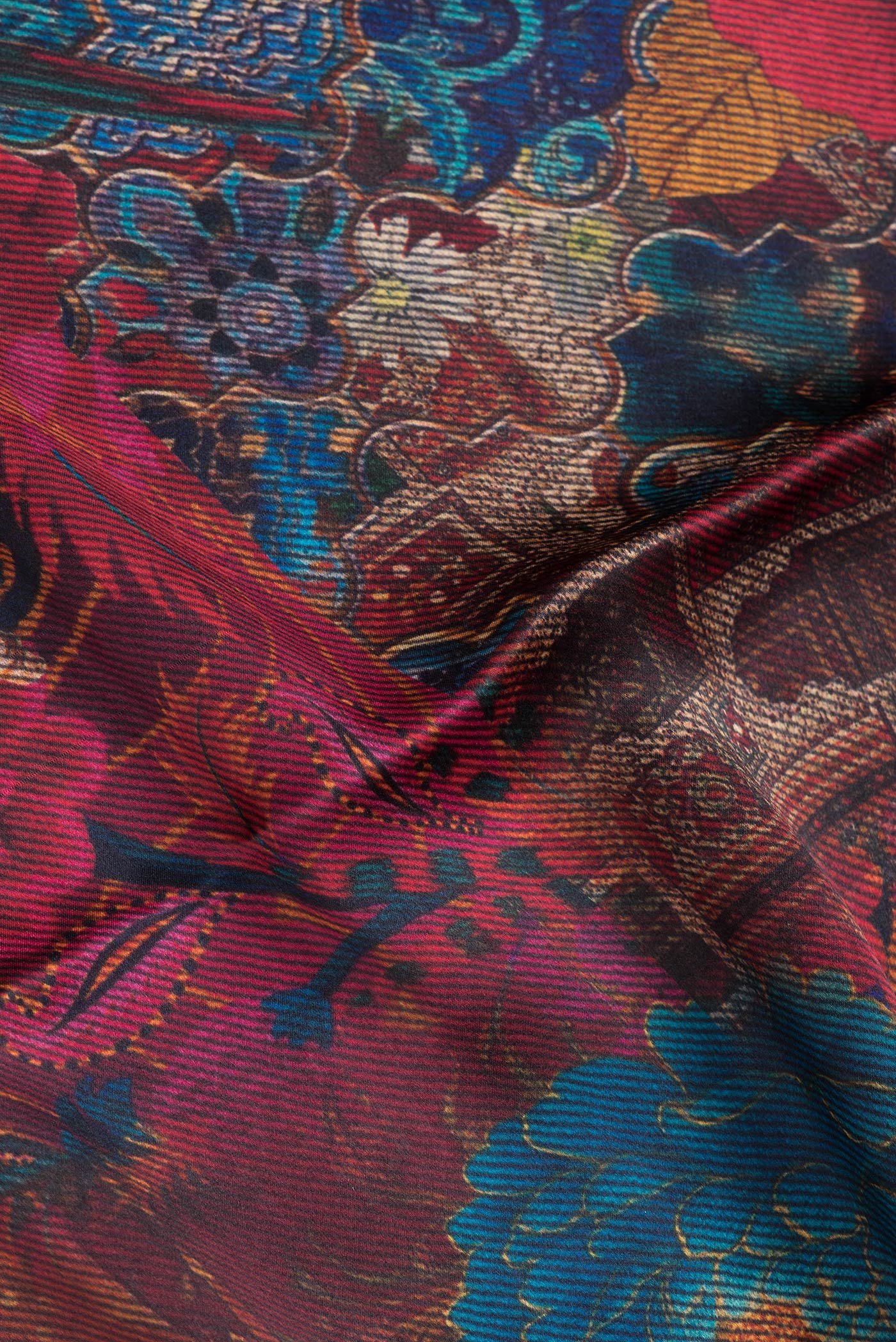 Maroon Mysore Crepe Saree - Image 2