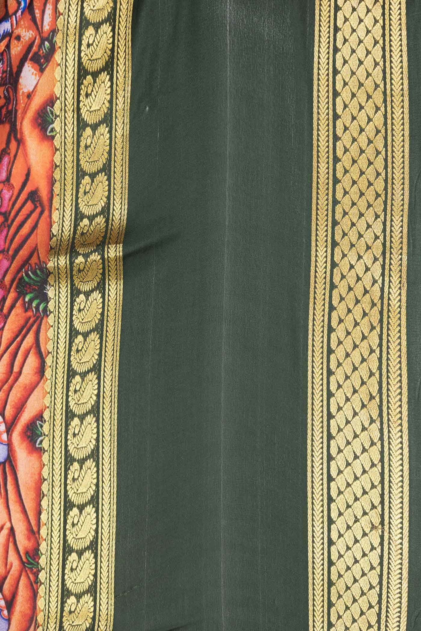 Maroon Dual Tone Mysore Crepe Saree - Image 3