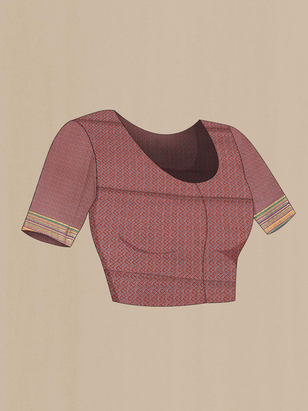 Brown Mysore Crepe Saree - Image 6