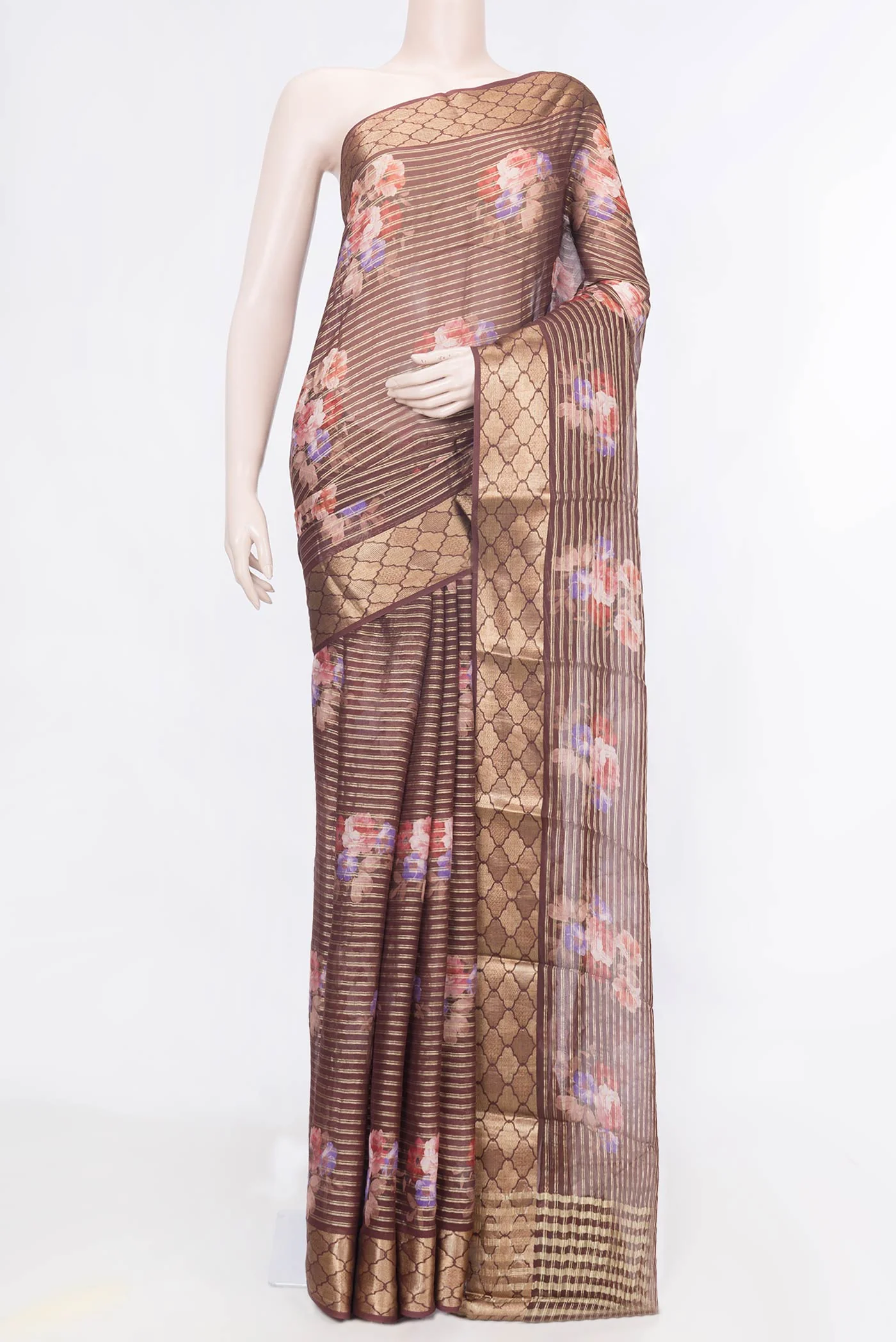 Coffee Brown Mysore Georgette Saree