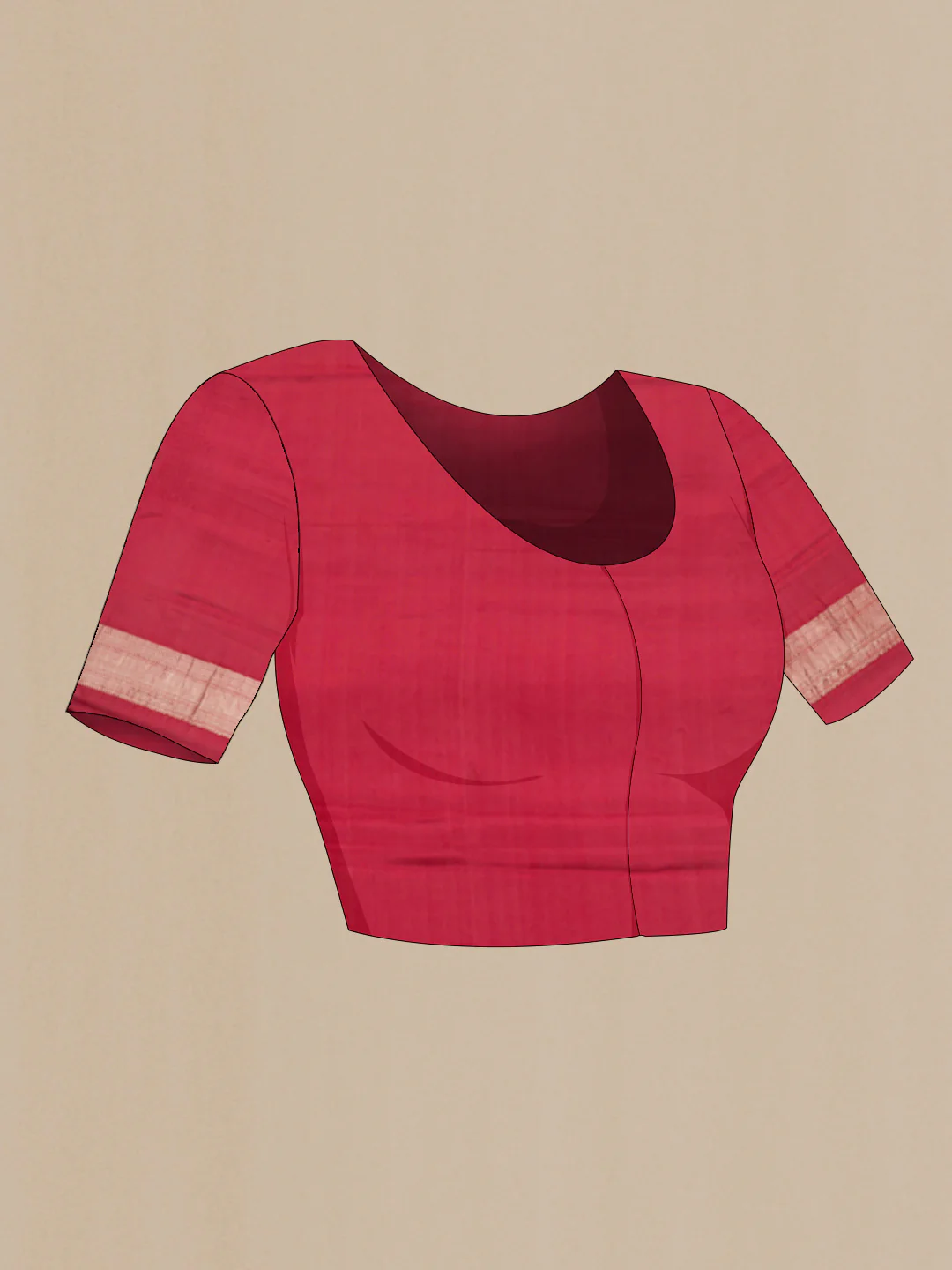 Maroon Mysore Crepe Saree - Image 5