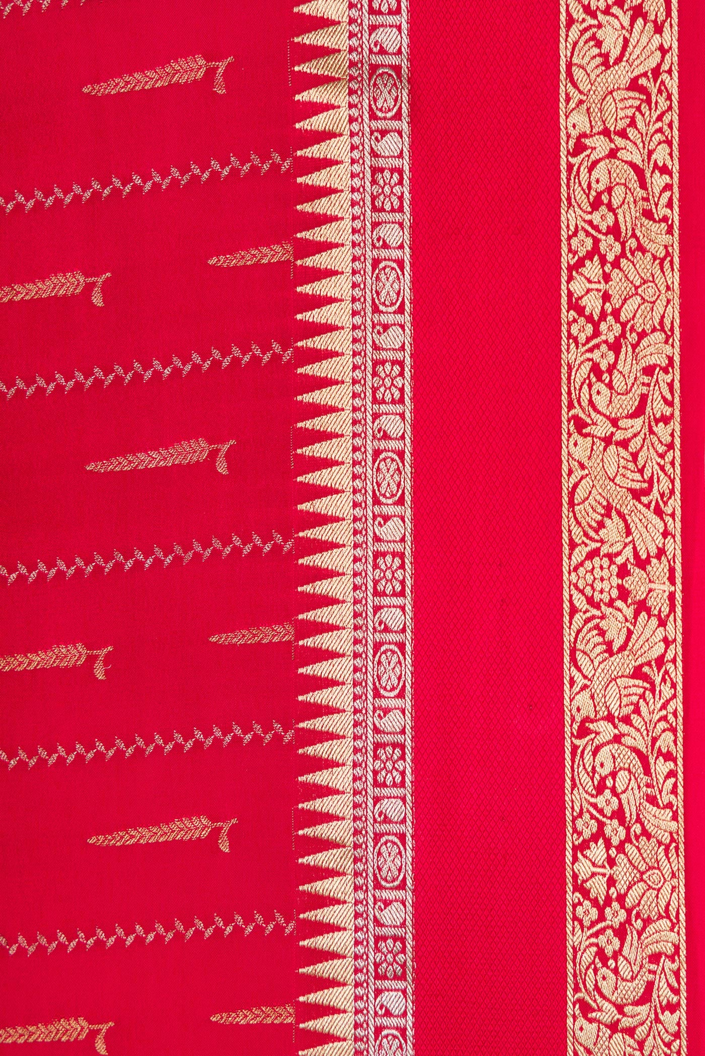 Deep Red Mysore Crepe Saree - Image 3
