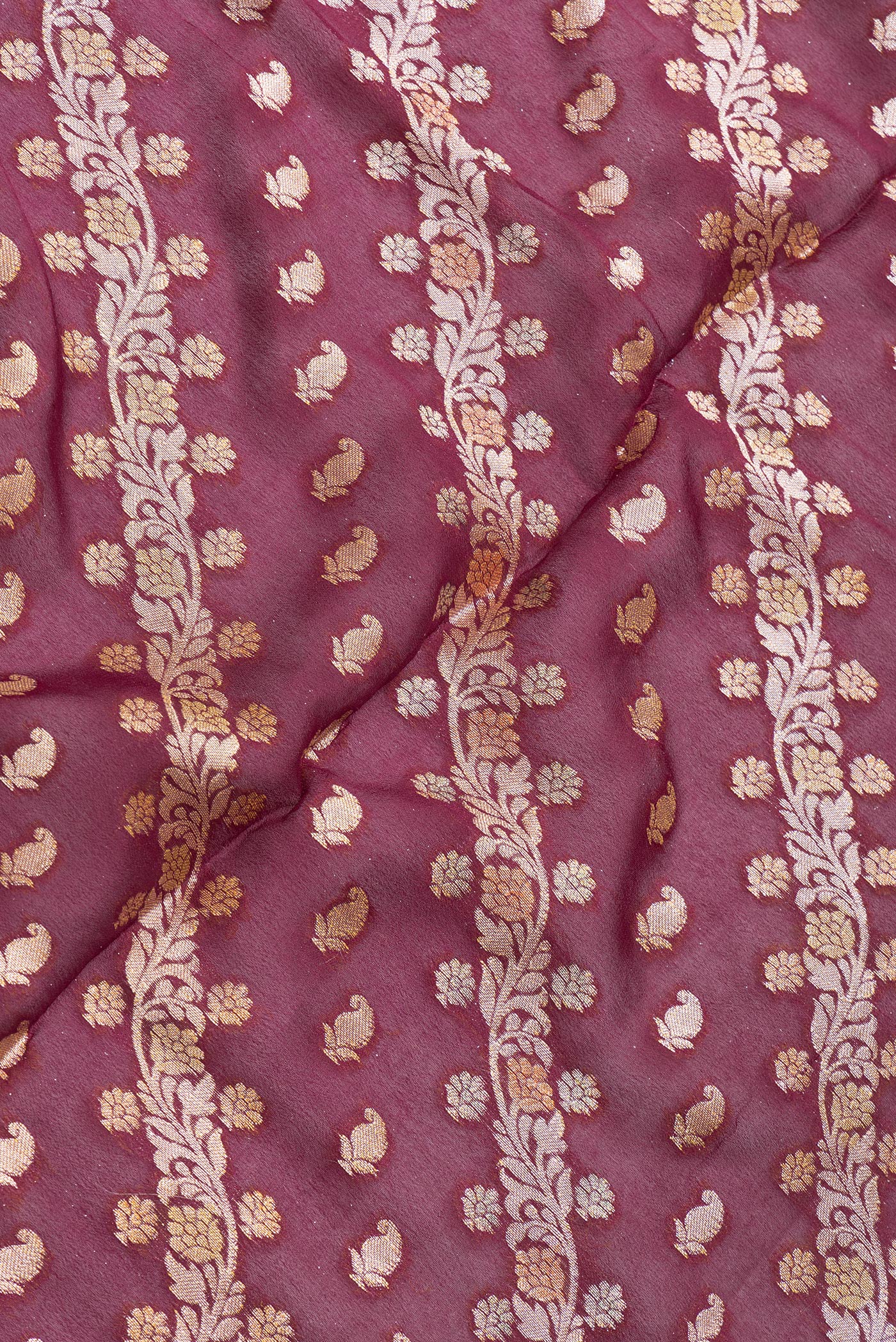 Maroon Banarasi Georgette Saree - Image 2