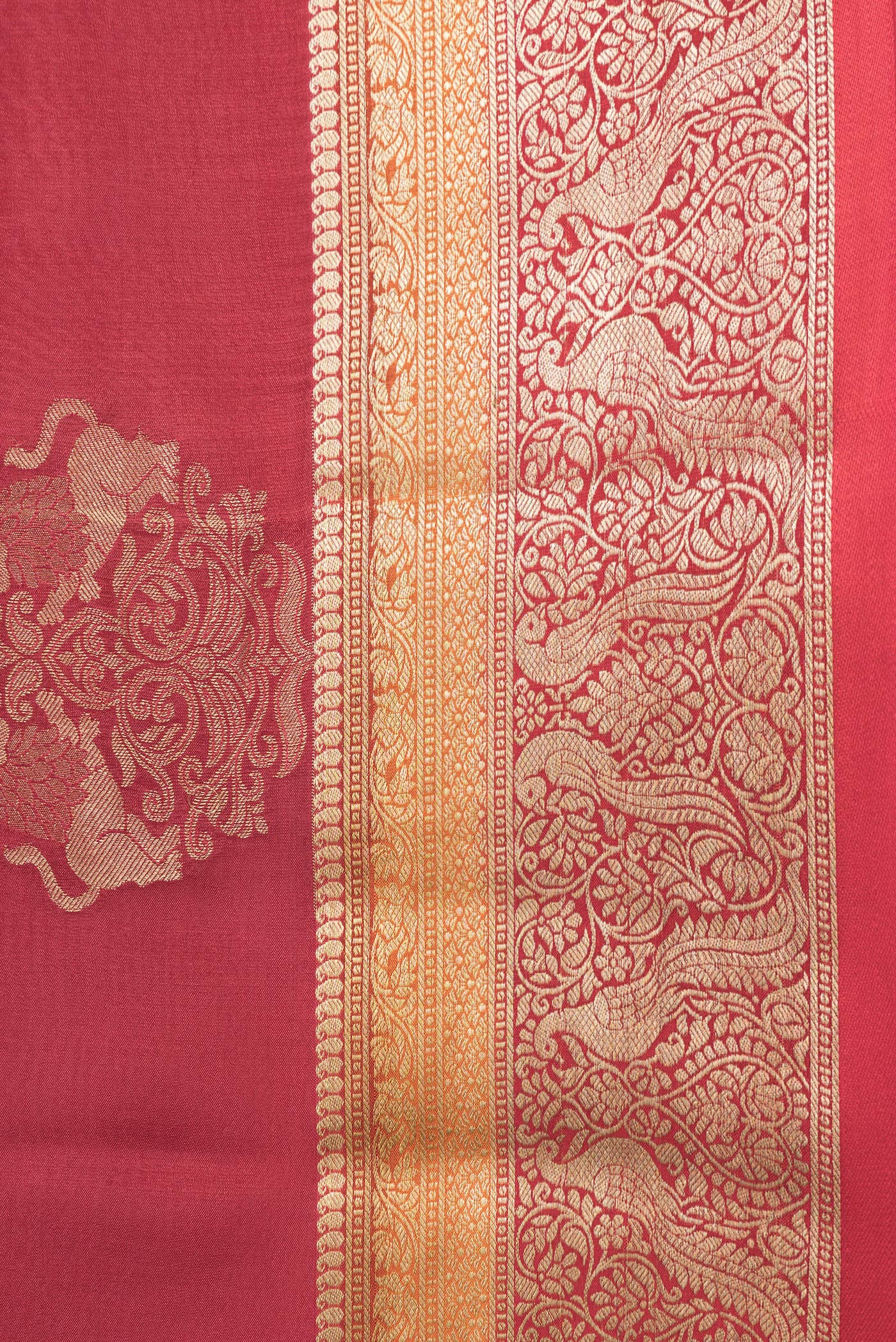 Maroon Mysore Crepe Saree - Image 3
