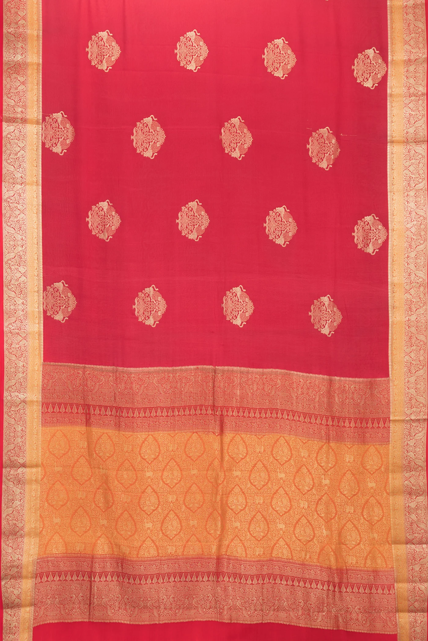 Maroon Mysore Crepe Saree - Image 6