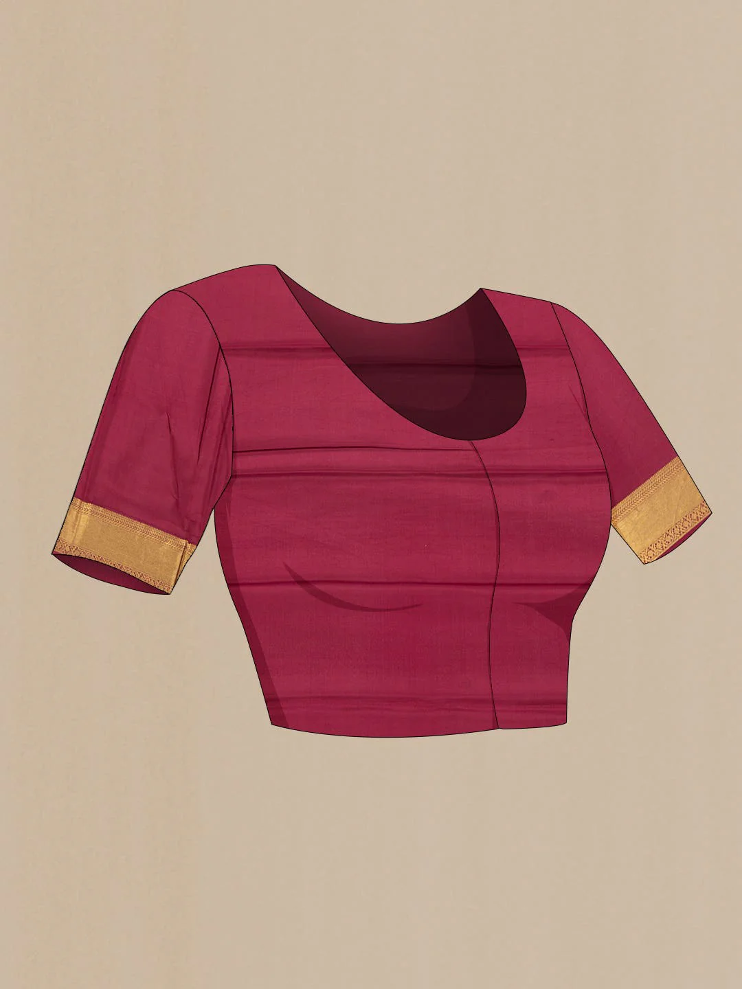 Maroon Mysore Crepe Saree - Image 4