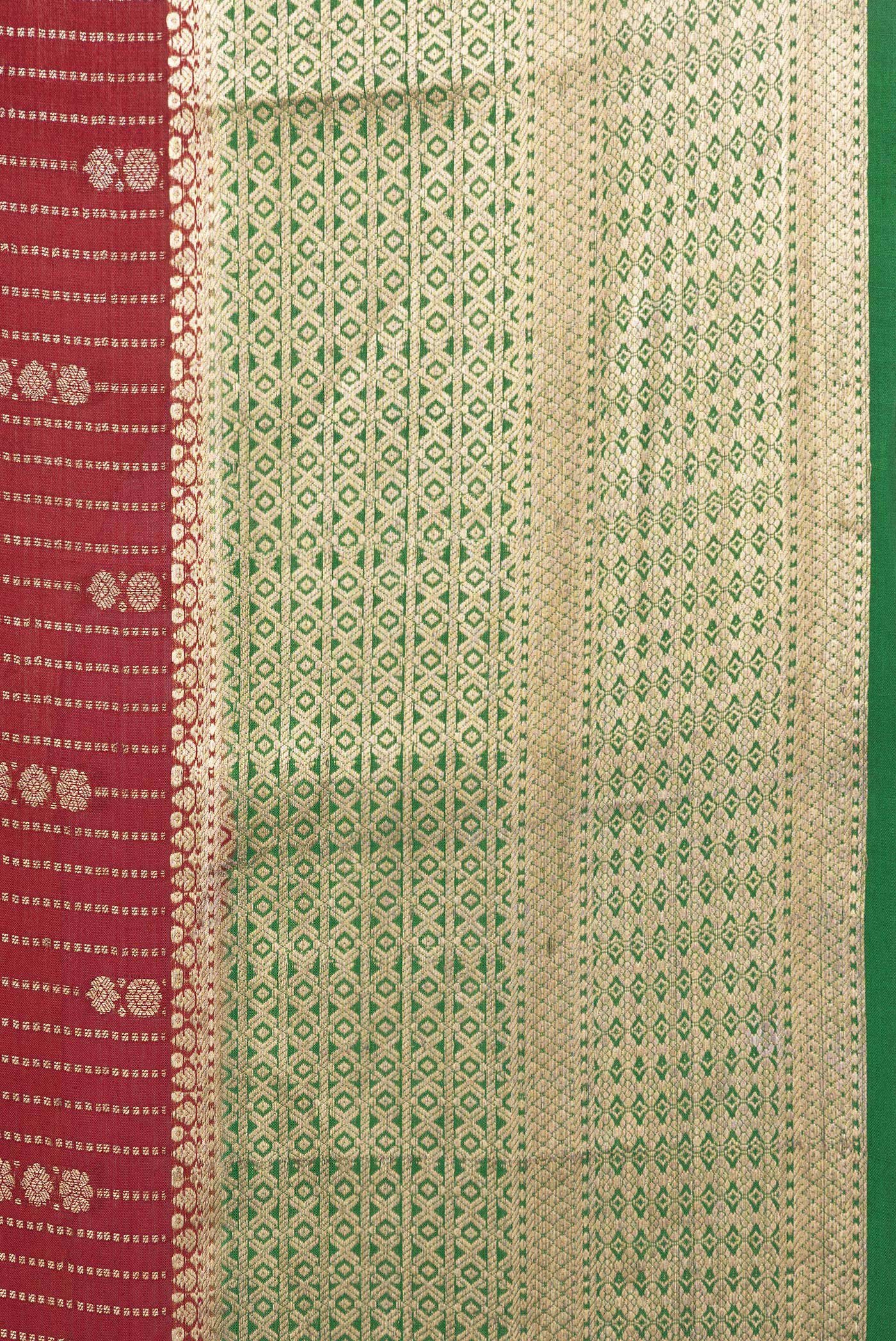 Maroon Mysore Crepe Saree - Image 3