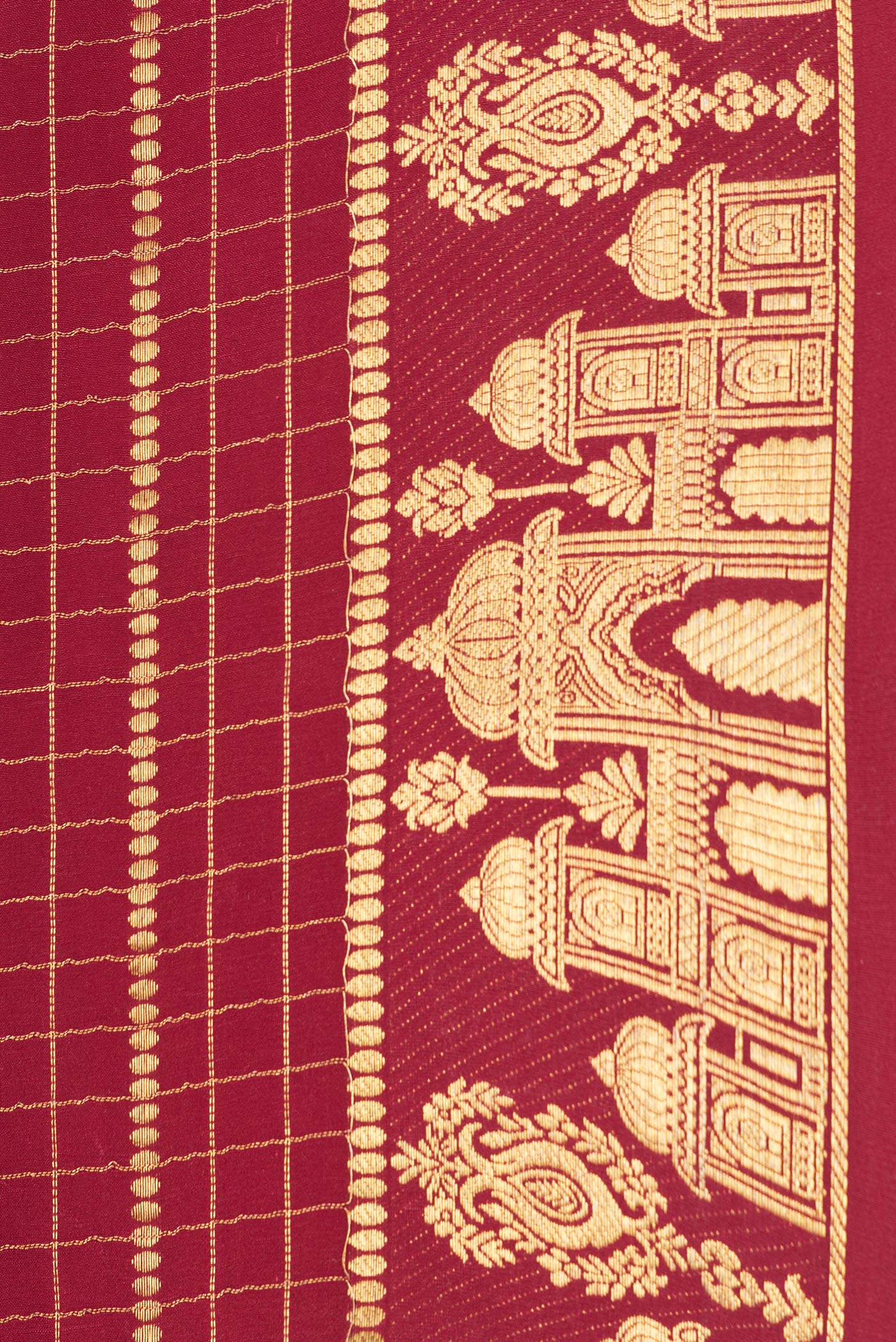 Maroon Mysore Crepe Saree - Image 3