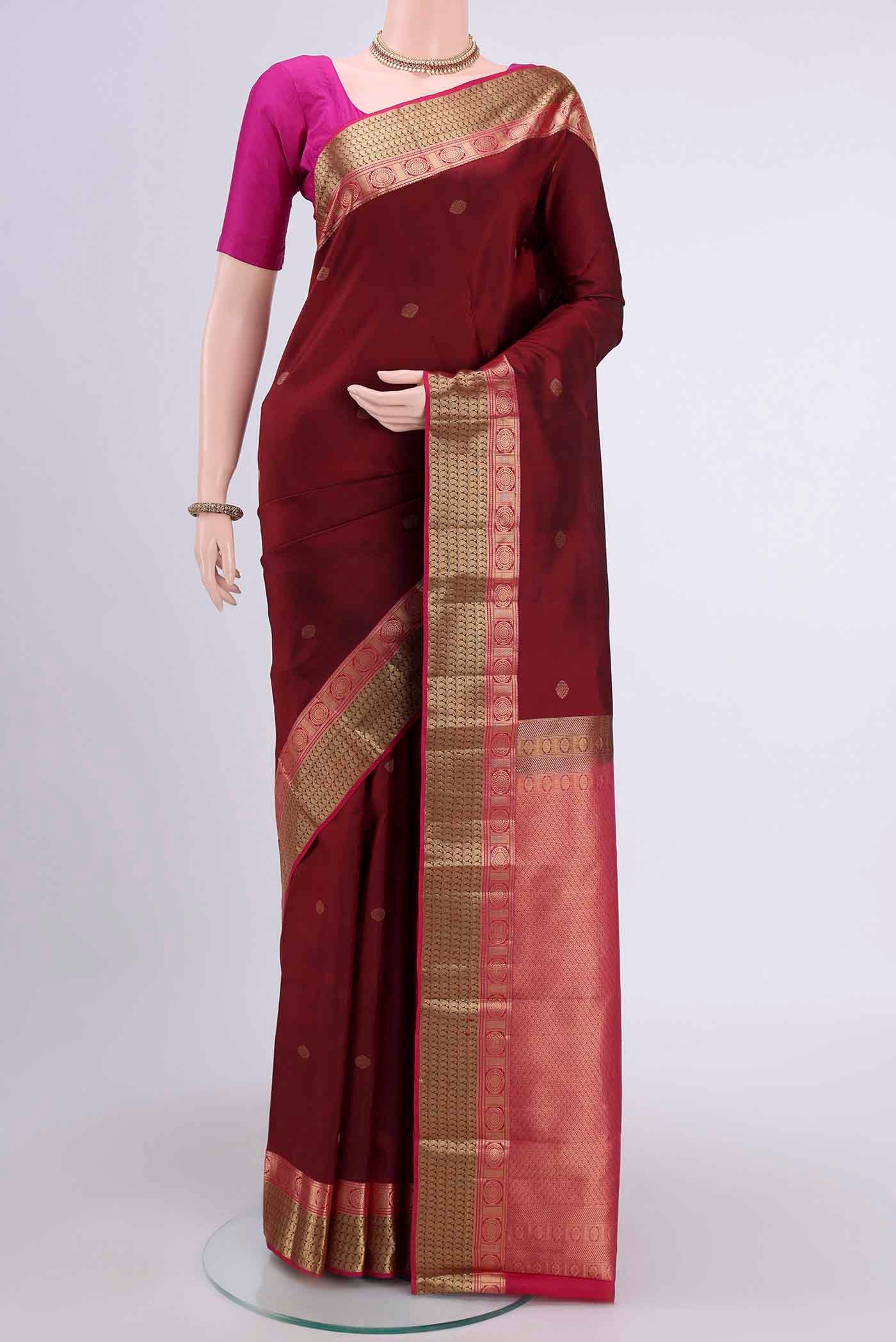 Maroon Kanchipuram Silk Saree