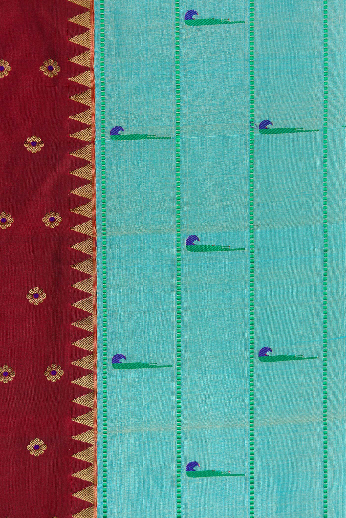 Maroon Paithani Silk Saree - Image 3