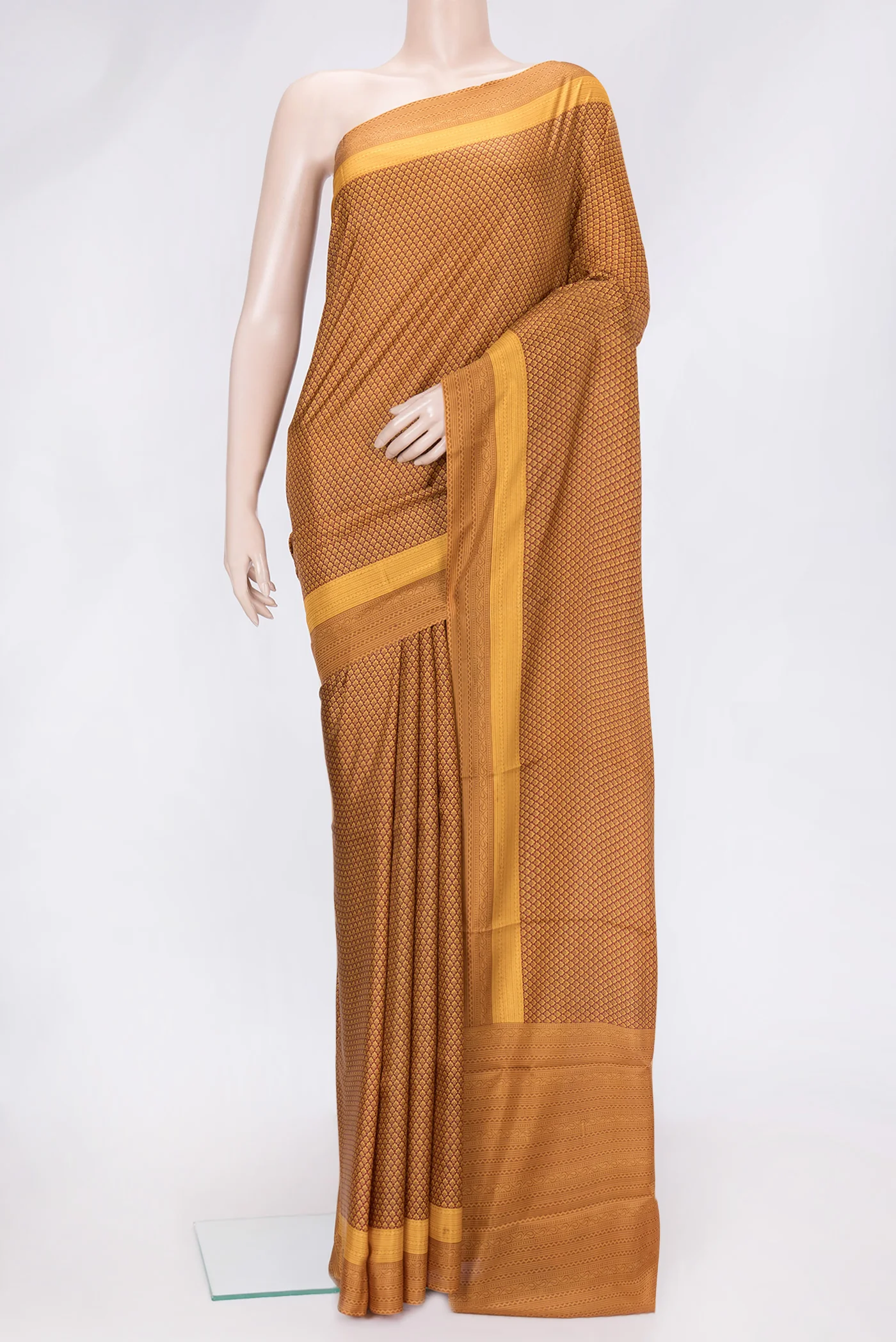 Maroon Printed Silk Saree