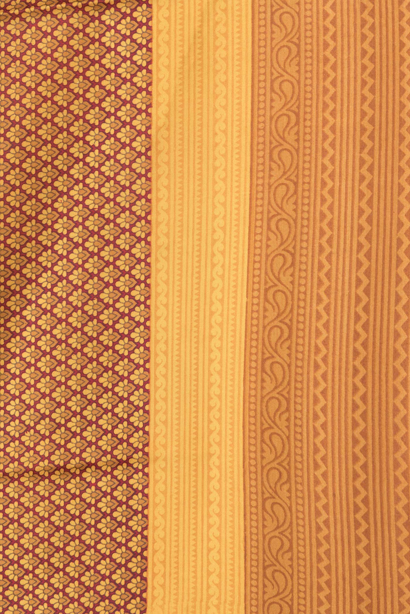 Maroon Printed Silk Saree - Image 3
