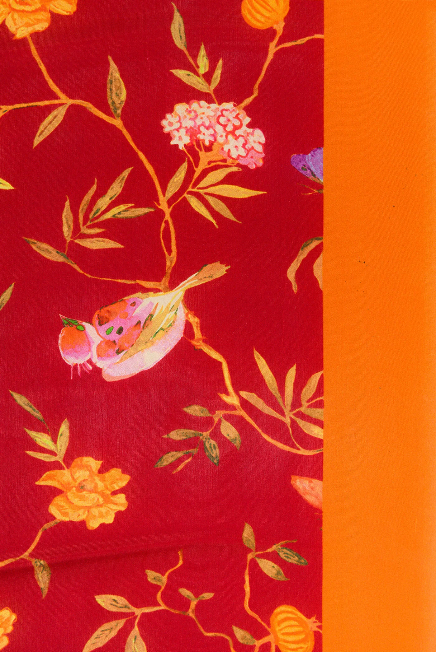 Maroon Dual Tone Printed Silk Saree - Image 3