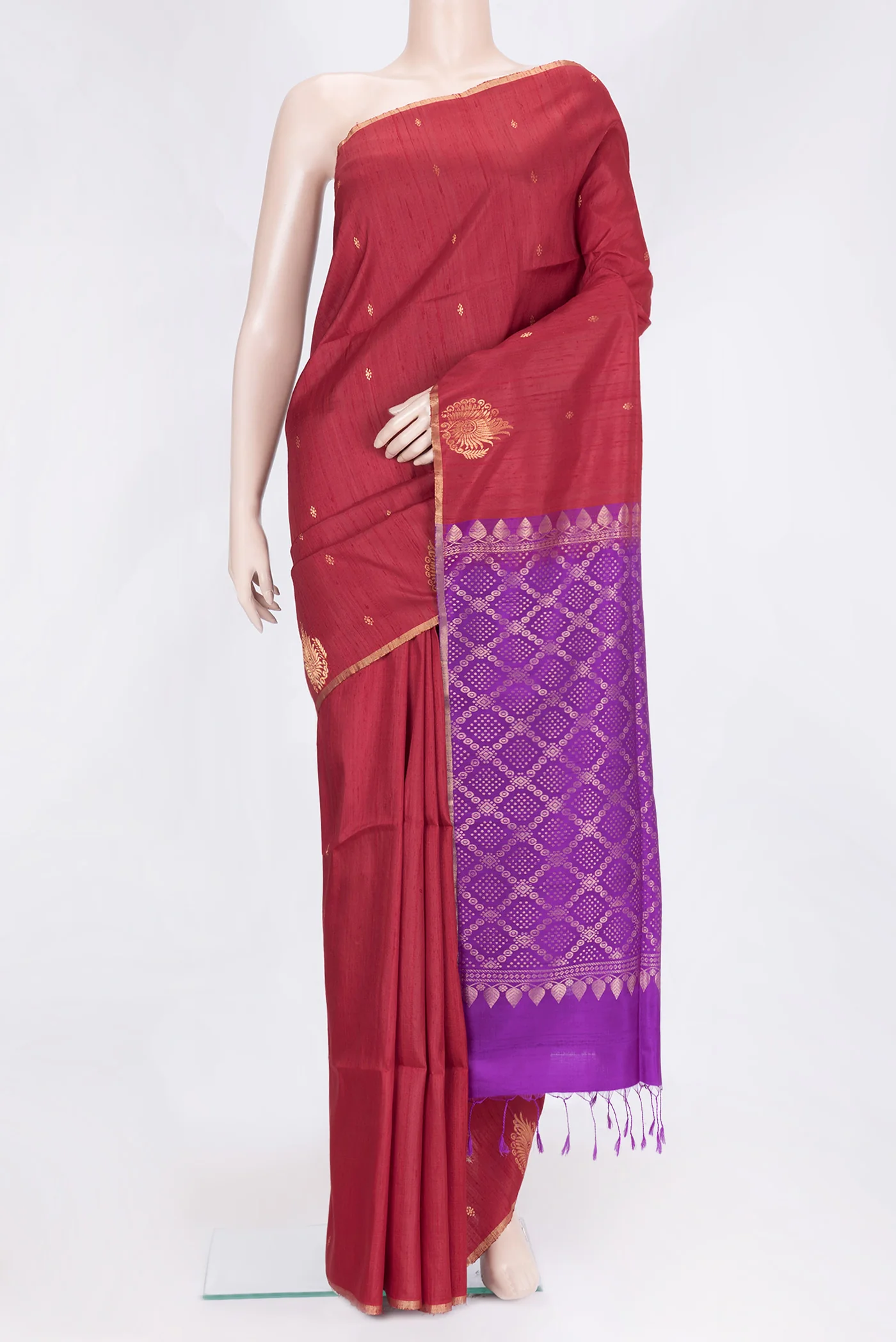 Maroon Raw Silk Saree