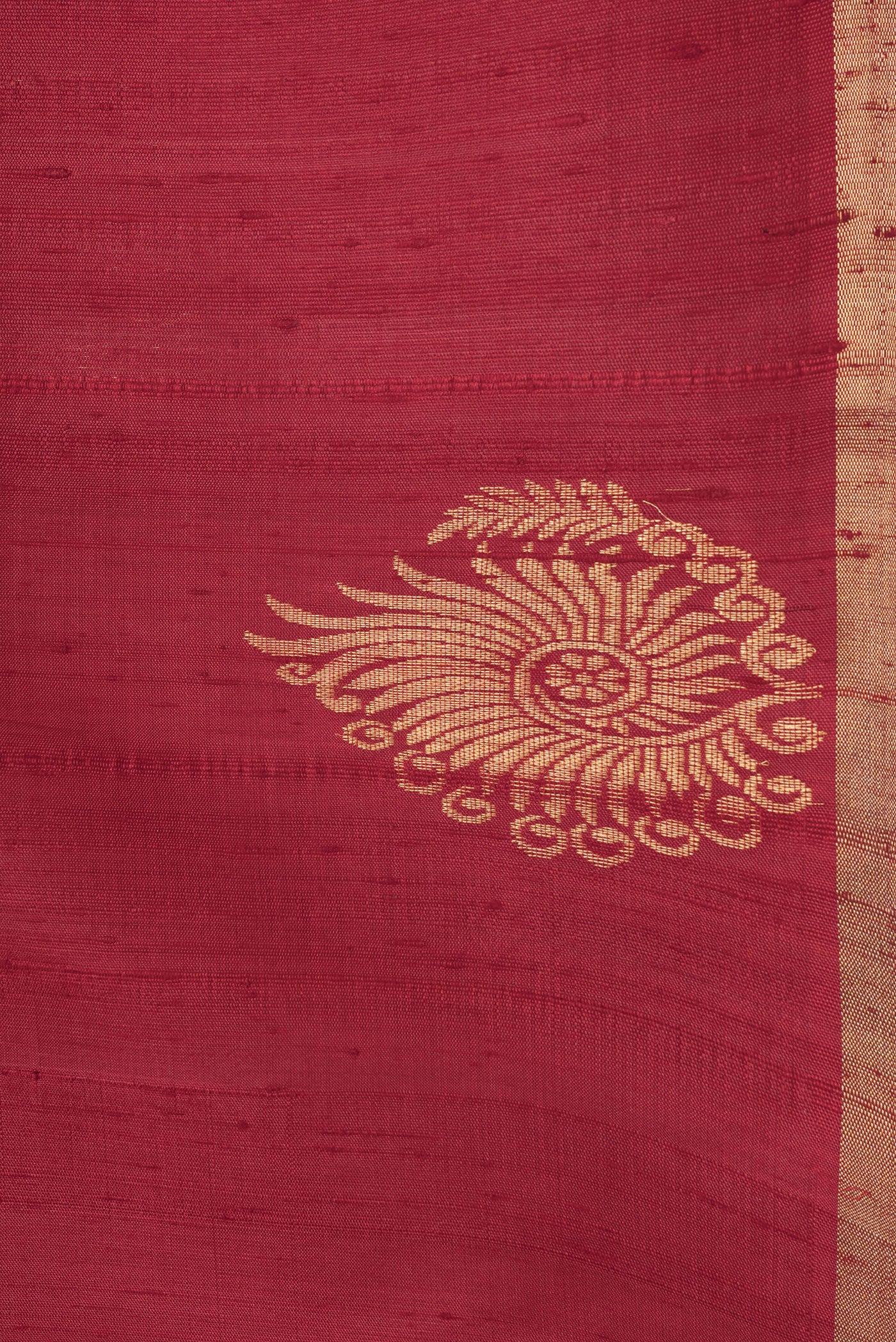 Maroon Raw Silk Saree - Image 3