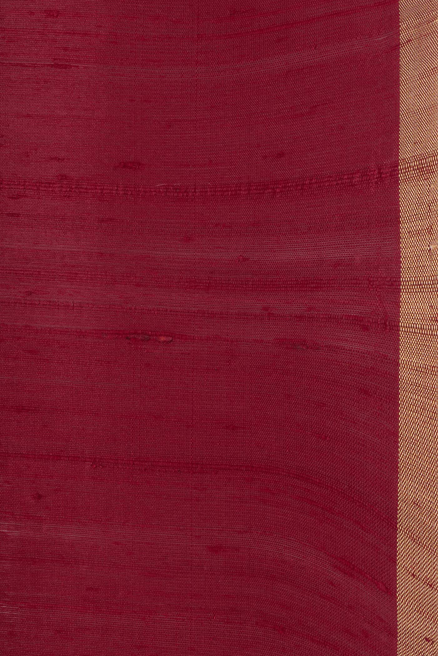 Maroon Raw Silk Saree - Image 3