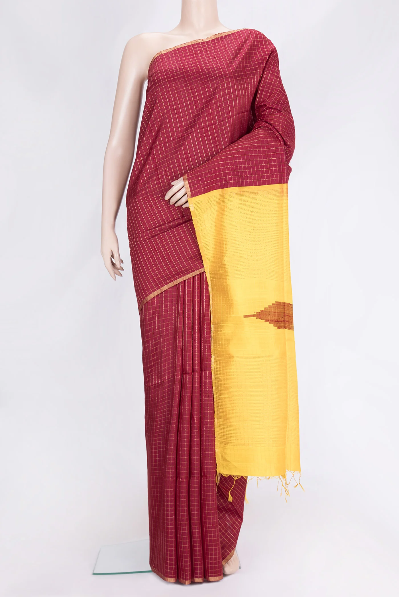 Maroon Raw Silk Saree