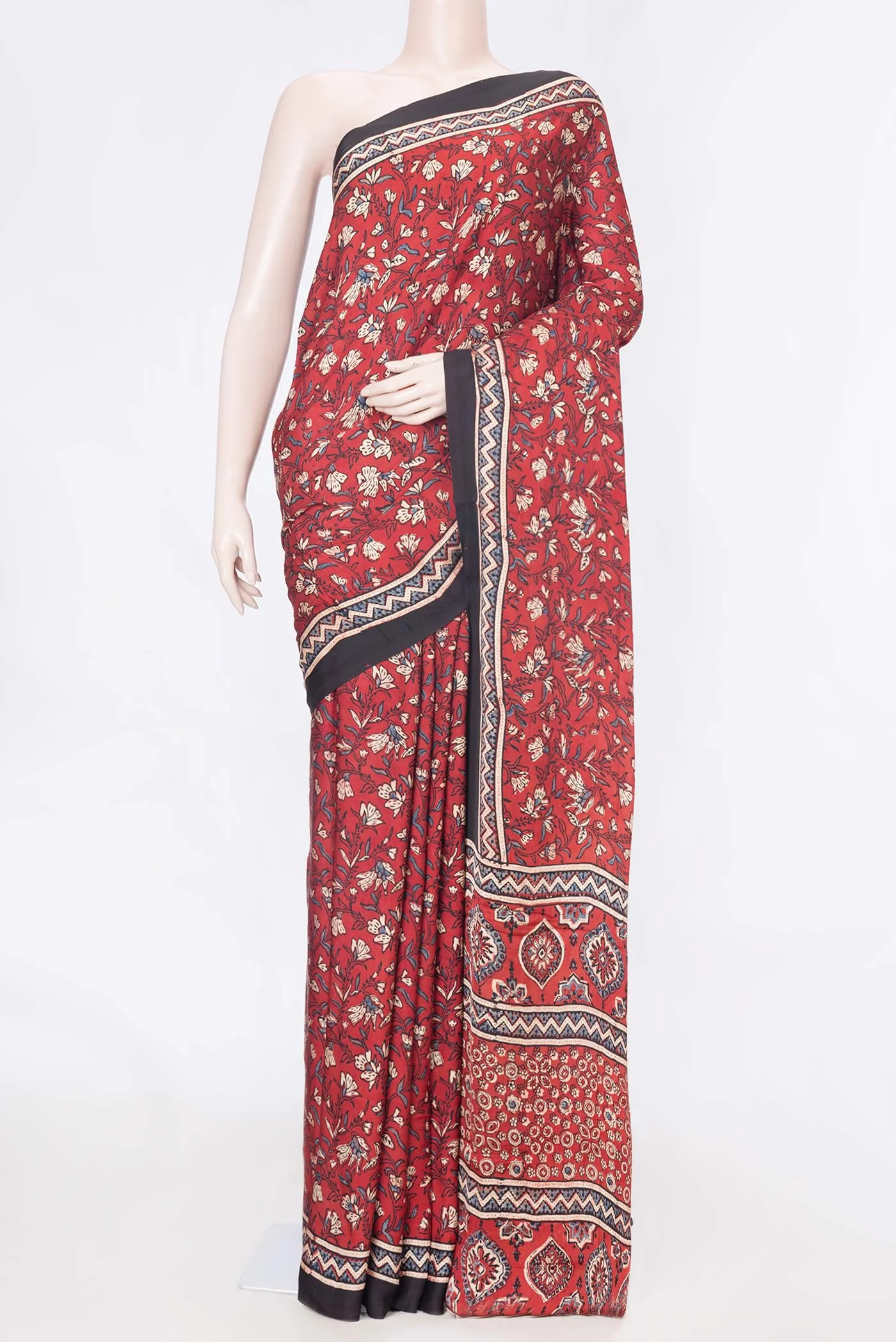 Maroon Dual Tone Satin Ruffle Saree