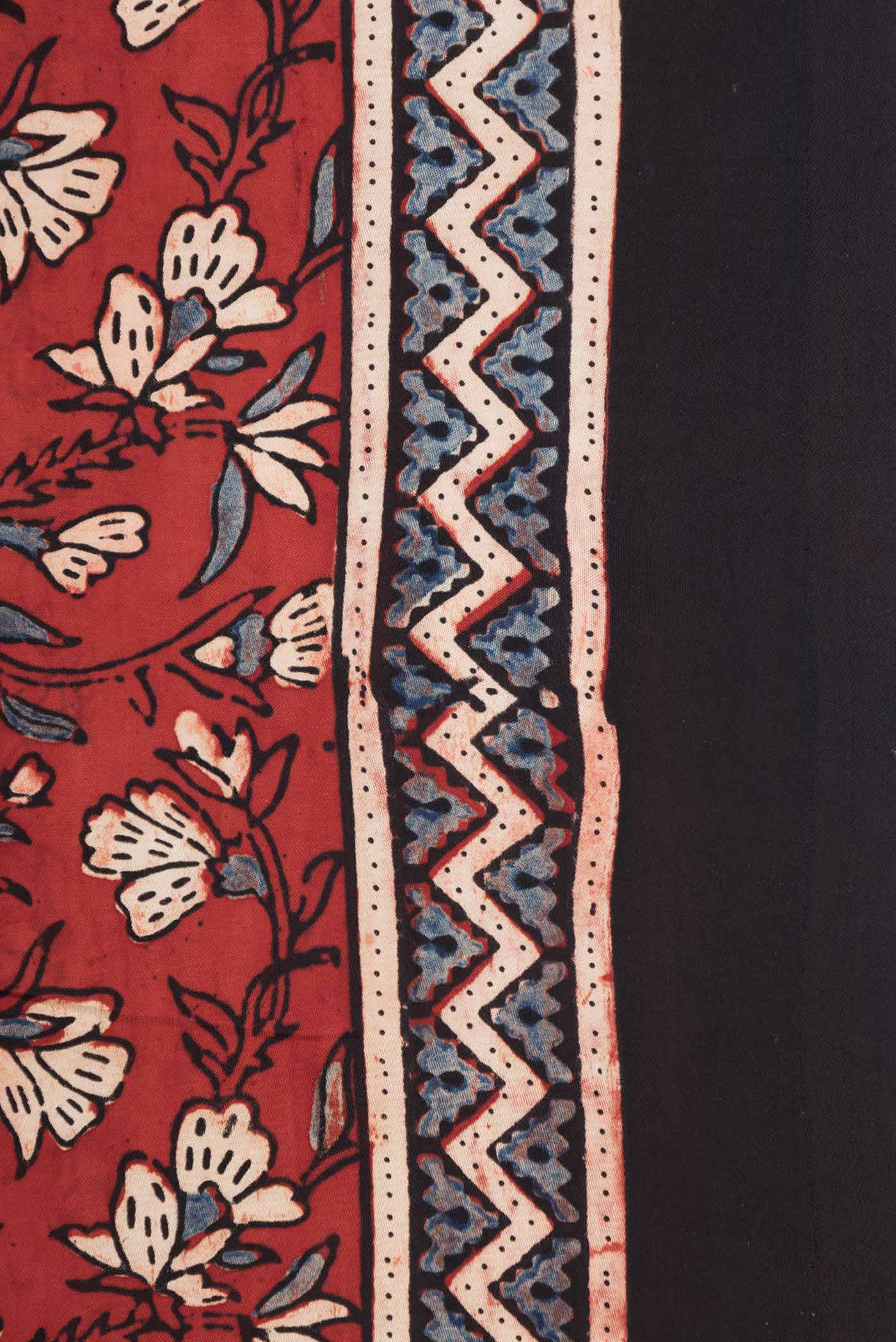 Maroon Dual Tone Satin Ruffle Saree - Image 3