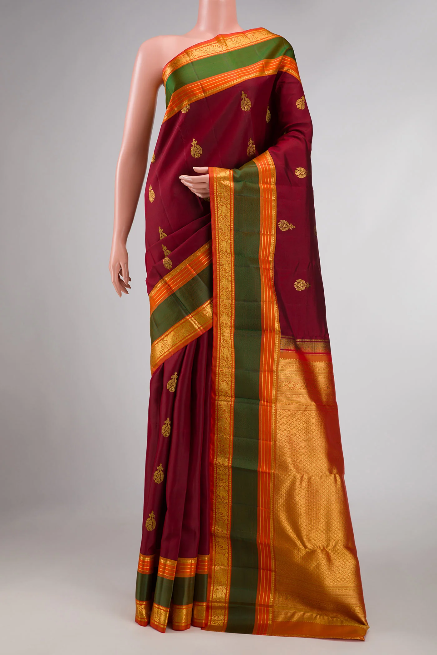 Maroon Kanjivaram Silk Saree