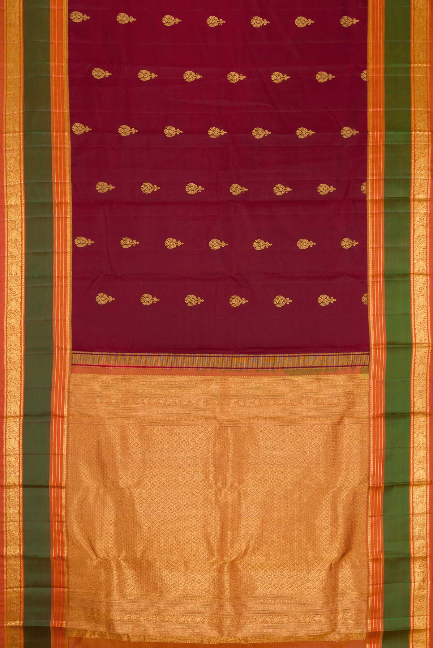 Maroon Kanjivaram Silk Saree - Image 6