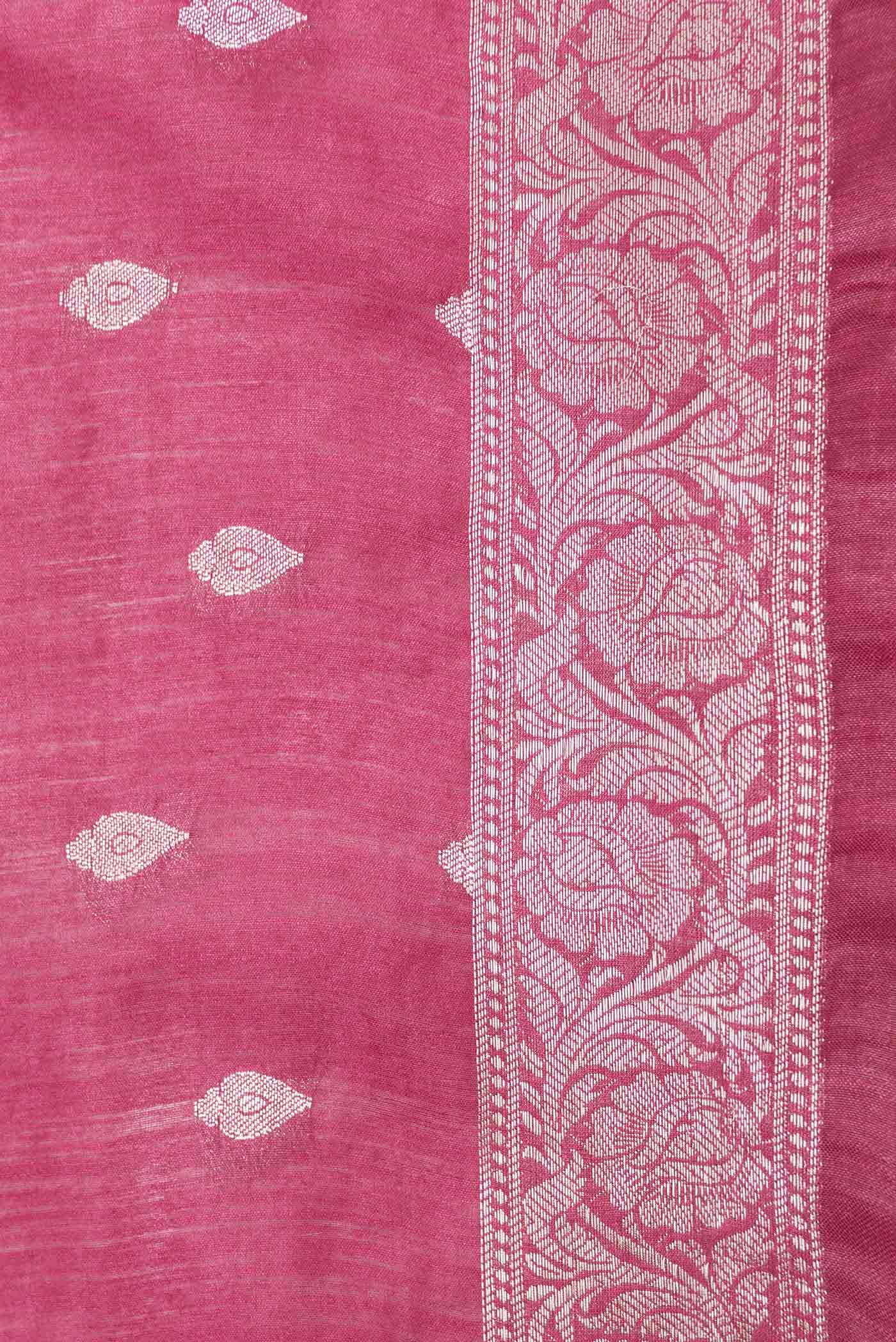 Maroon Dual Tone Tussar Saree - Image 3