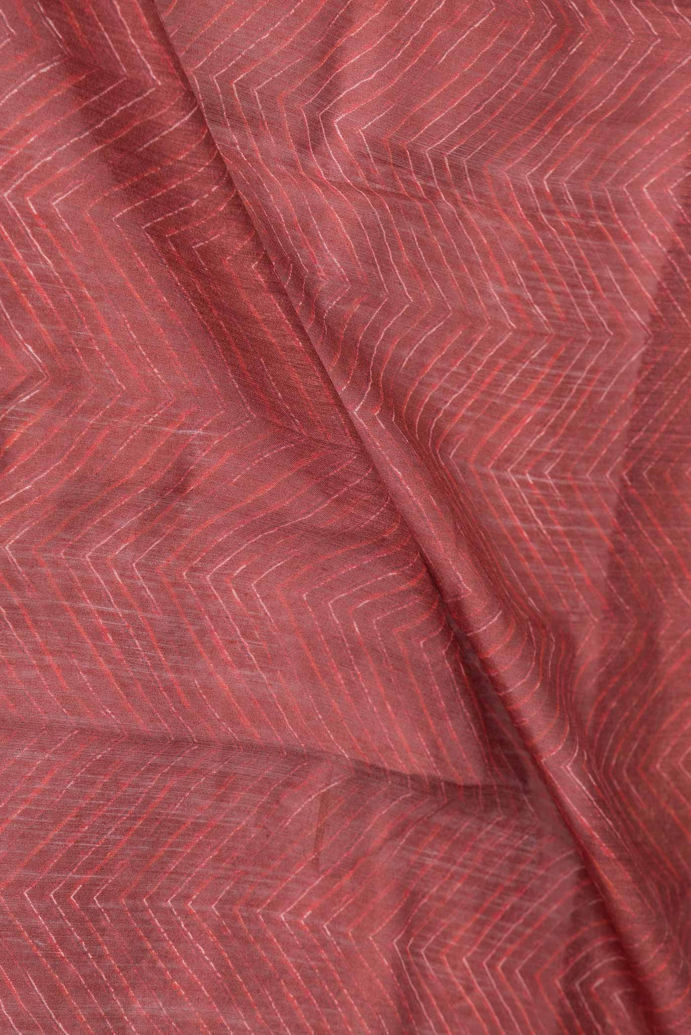 Maroon Dual Tone Tussar Silk Saree - Image 2