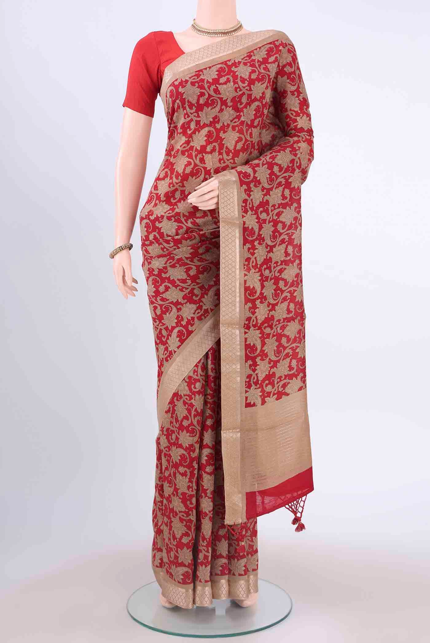 Maroon Dual Tone Tussar Silk Saree