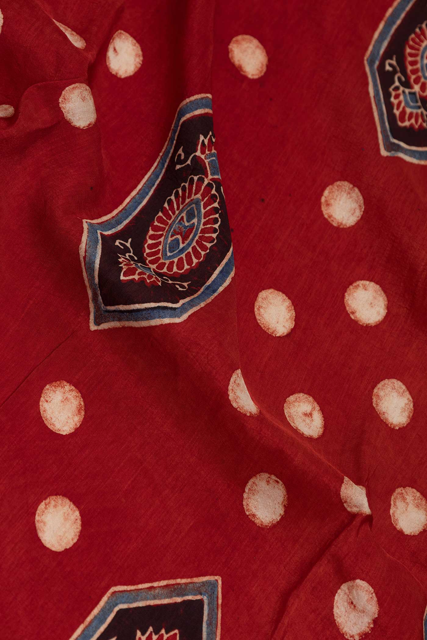 Maroon Dual Tone Tussar Silk Saree - Image 2