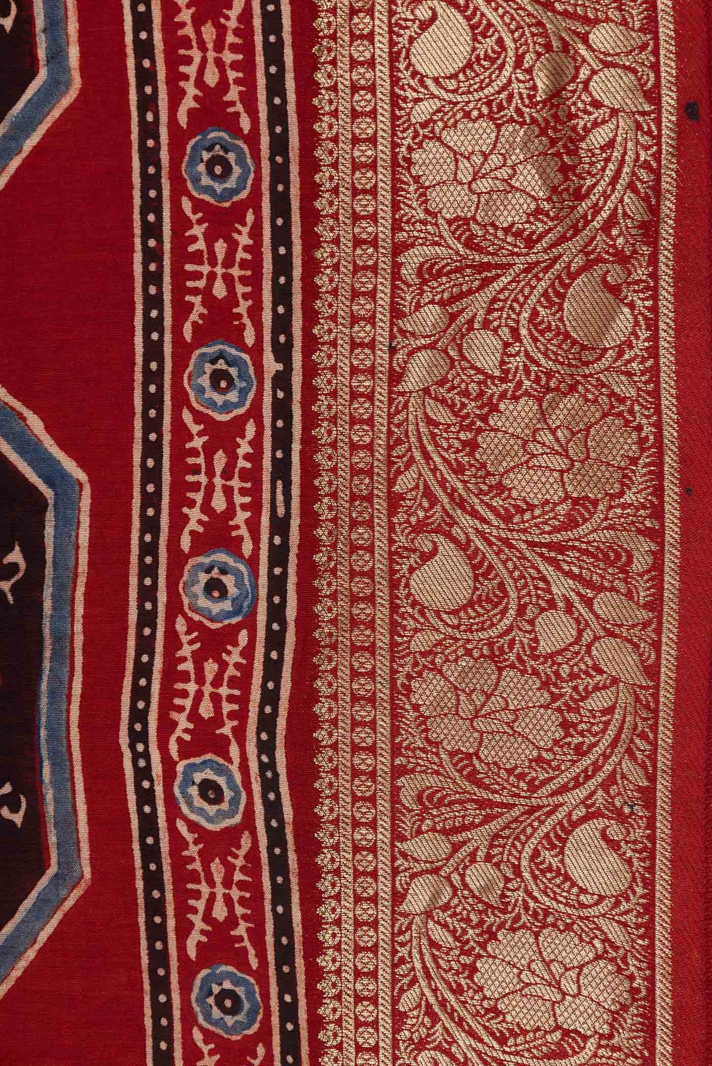 Maroon Dual Tone Tussar Silk Saree - Image 3