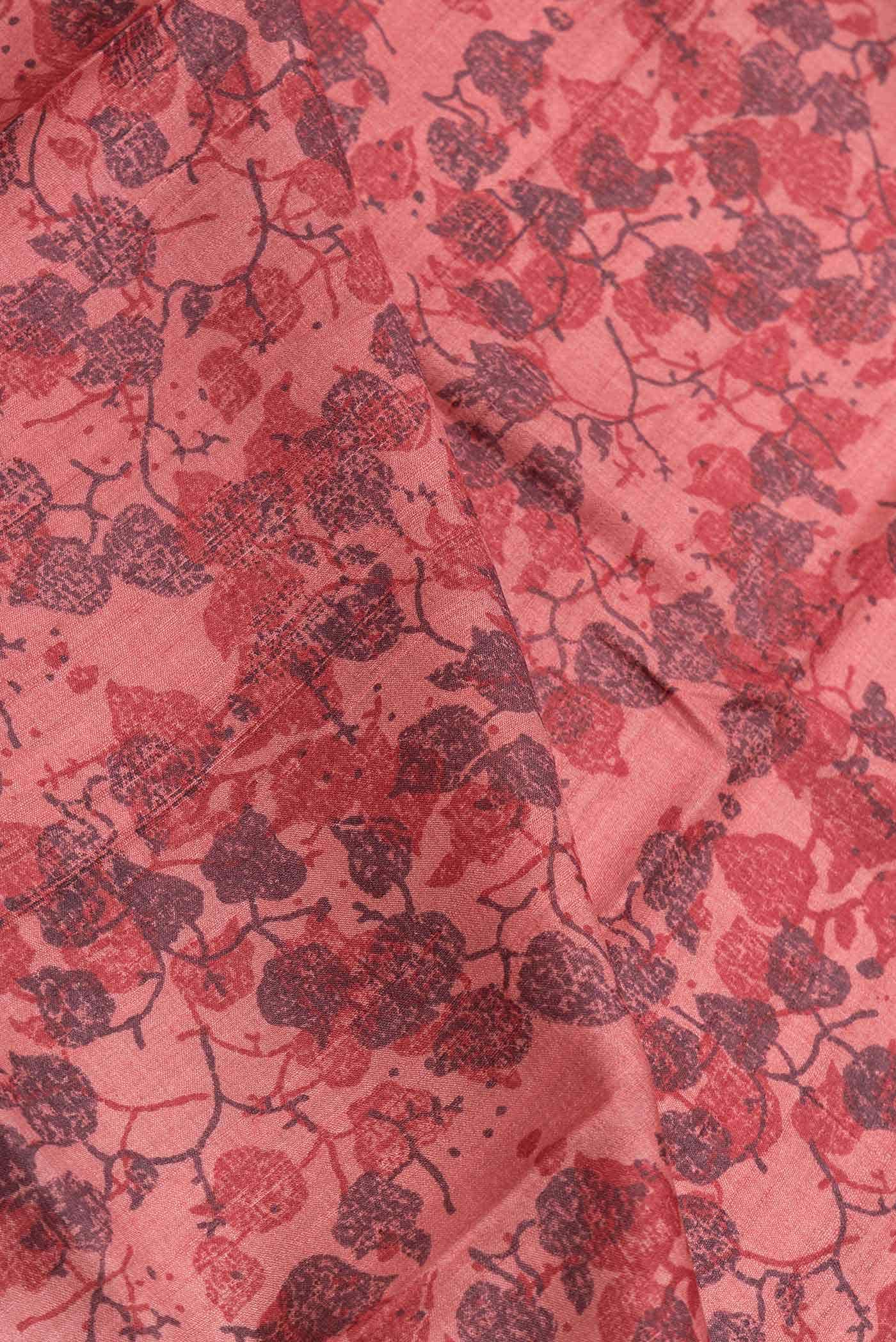 Coral Tussar Silk Saree - Image 2