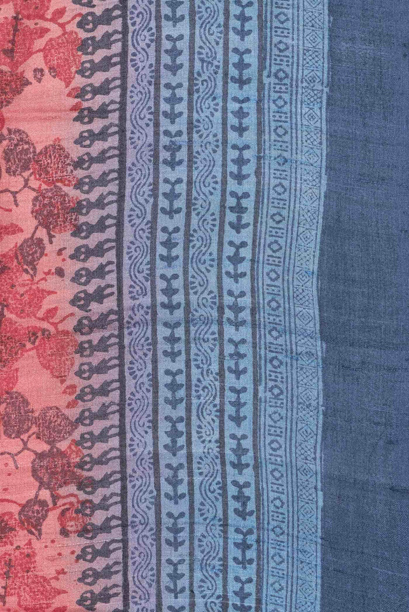 Coral Tussar Silk Saree - Image 3