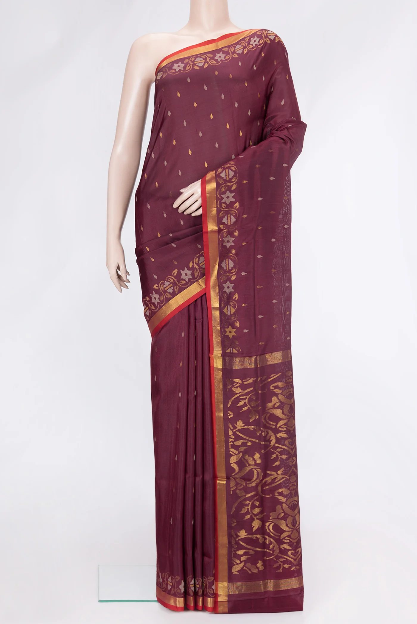 Coffee Brown Uppada Silk Saree