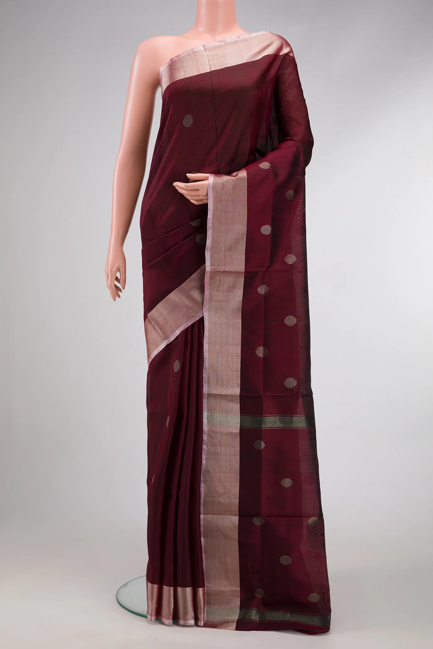 Maroon Dual Tone Uppada Silk Saree