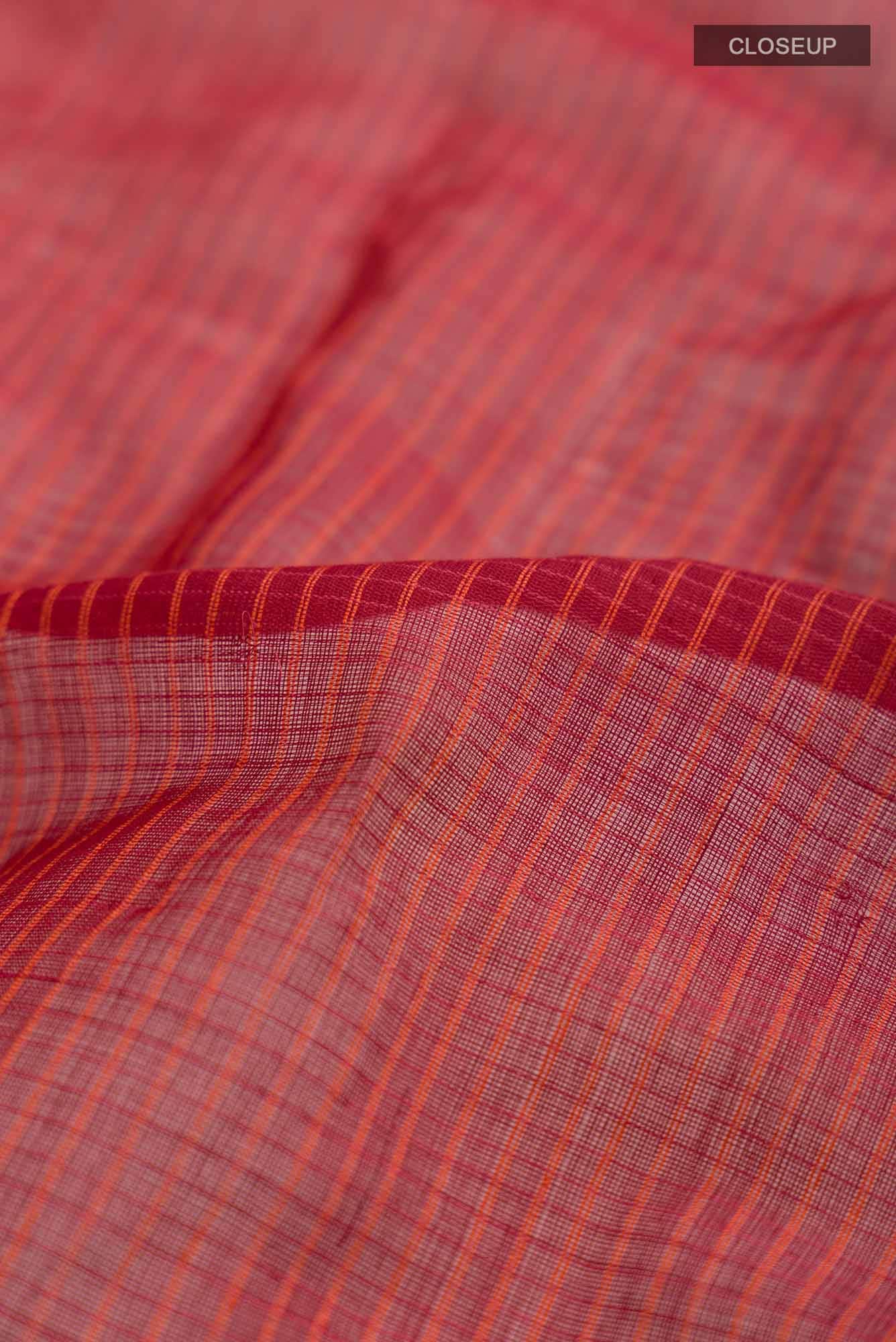 Maroon Gadwal cotton Saree - Image 2