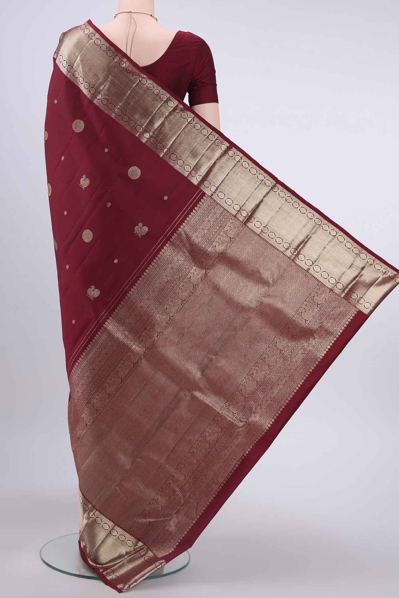 Maroon Kanjivaram Saree - Image 3