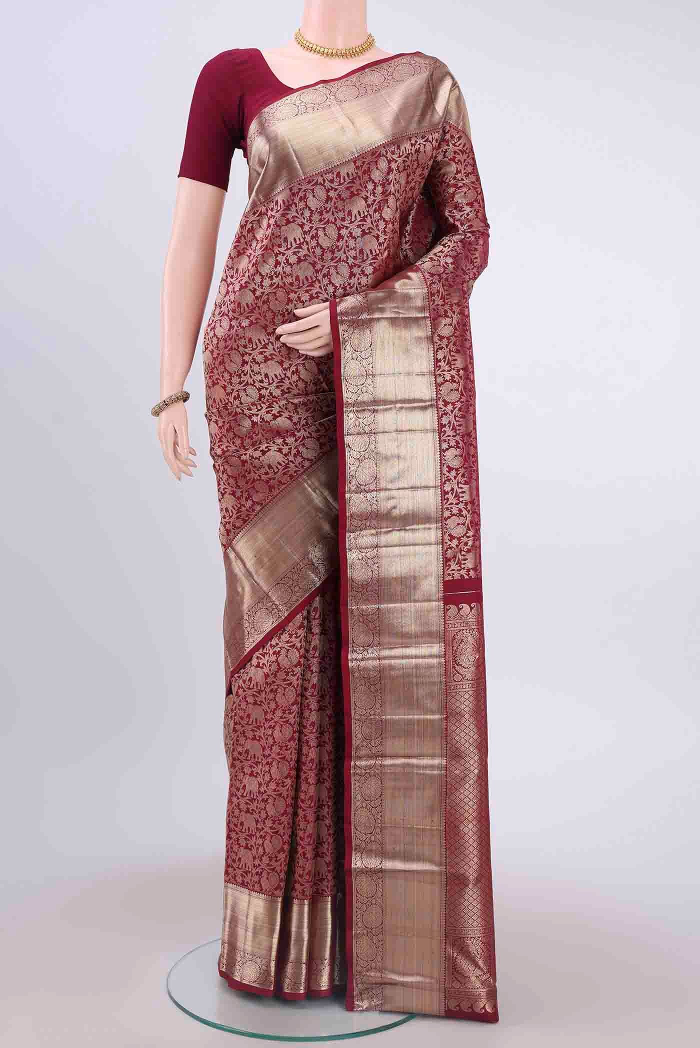 Maroon Kanchipuram Saree