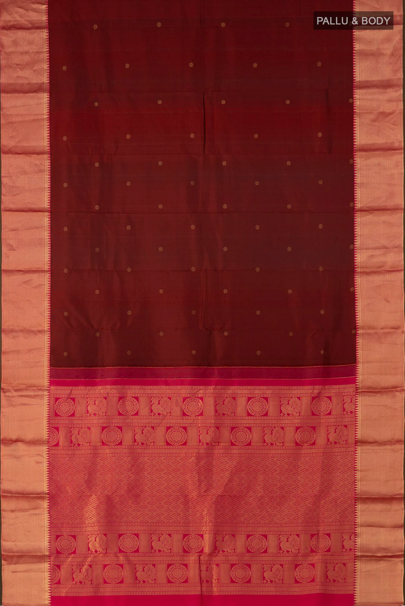 Maroon Kanchipuram Silk Saree - Image 5