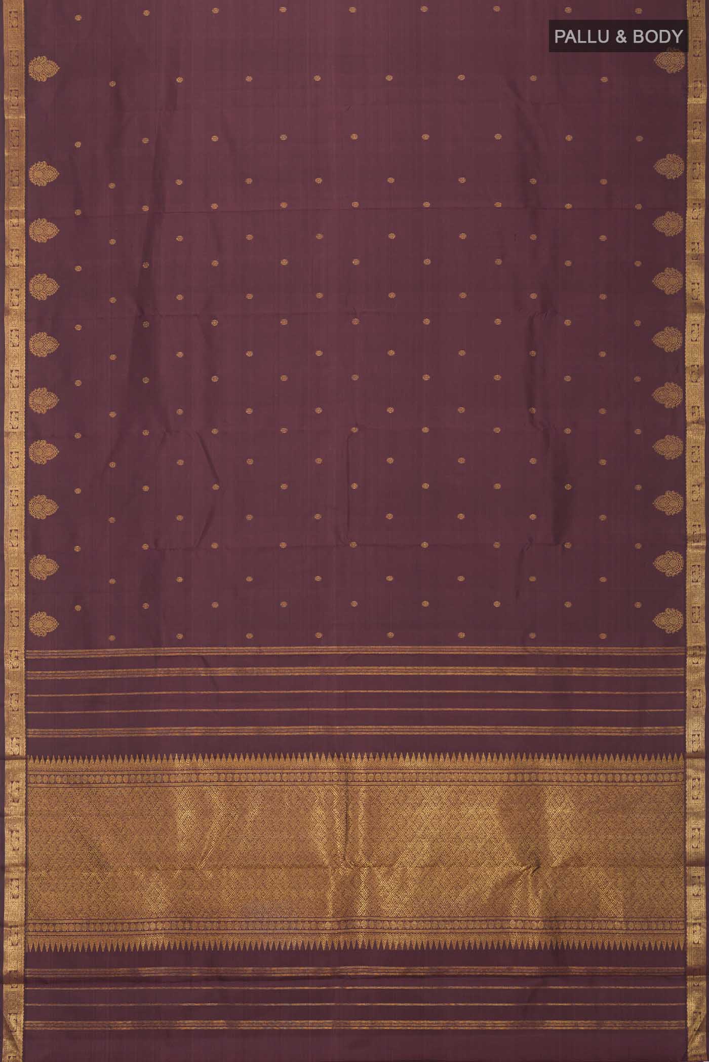 Maroon Kanchipuram Silk Saree - Image 6