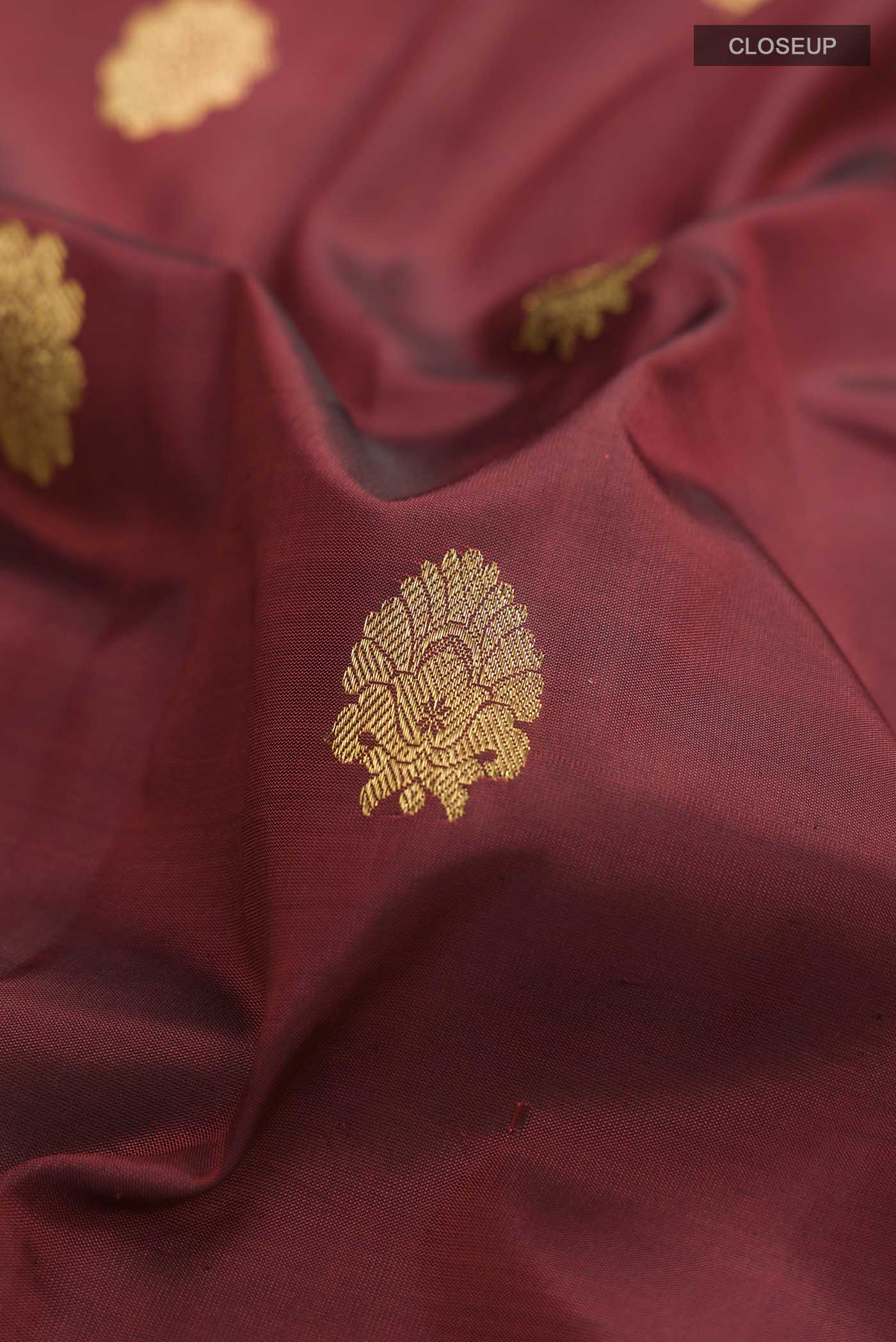 Maroon Kanchipuram Silk Saree - Image 2