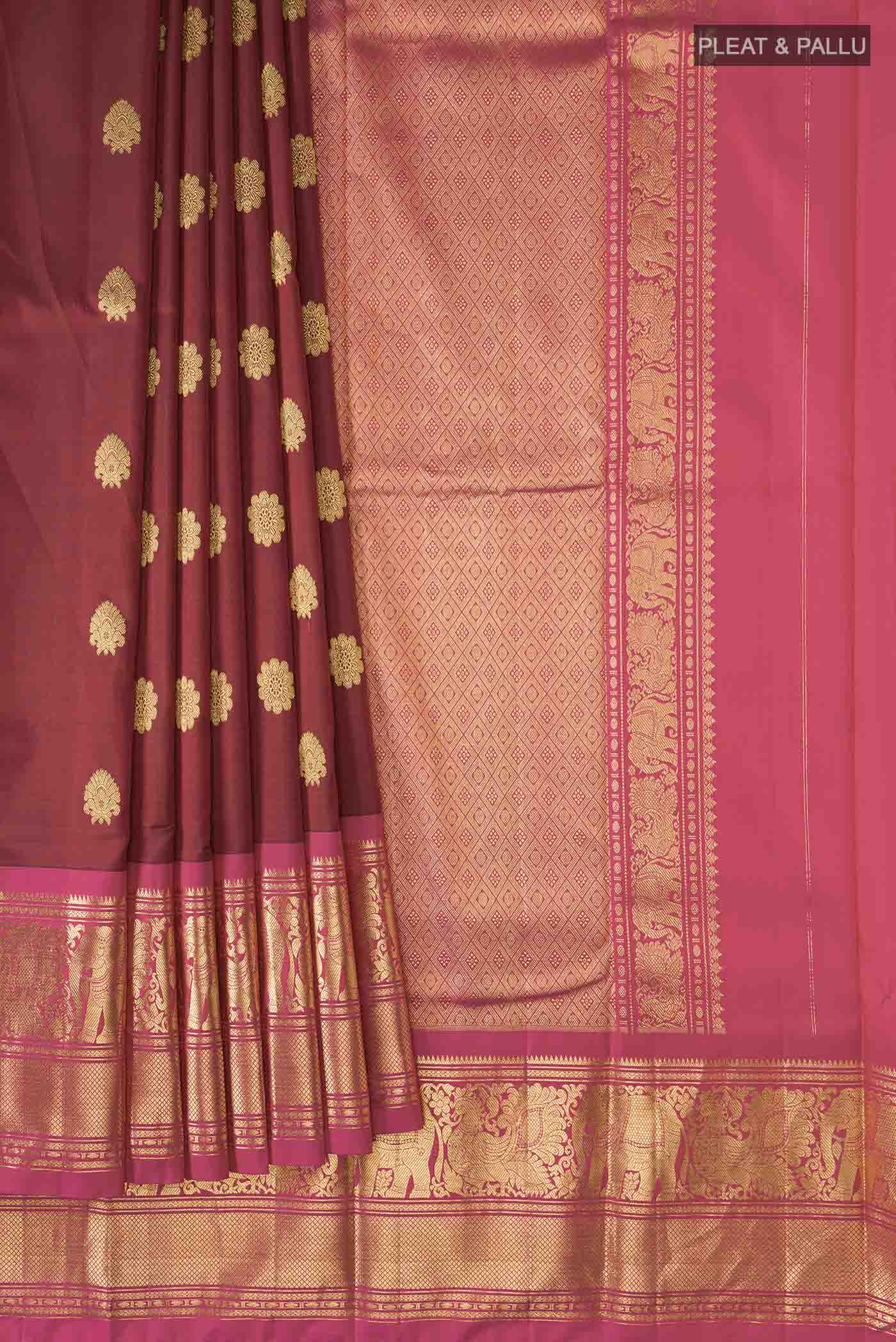 Maroon Kanchipuram Silk Saree - Image 4