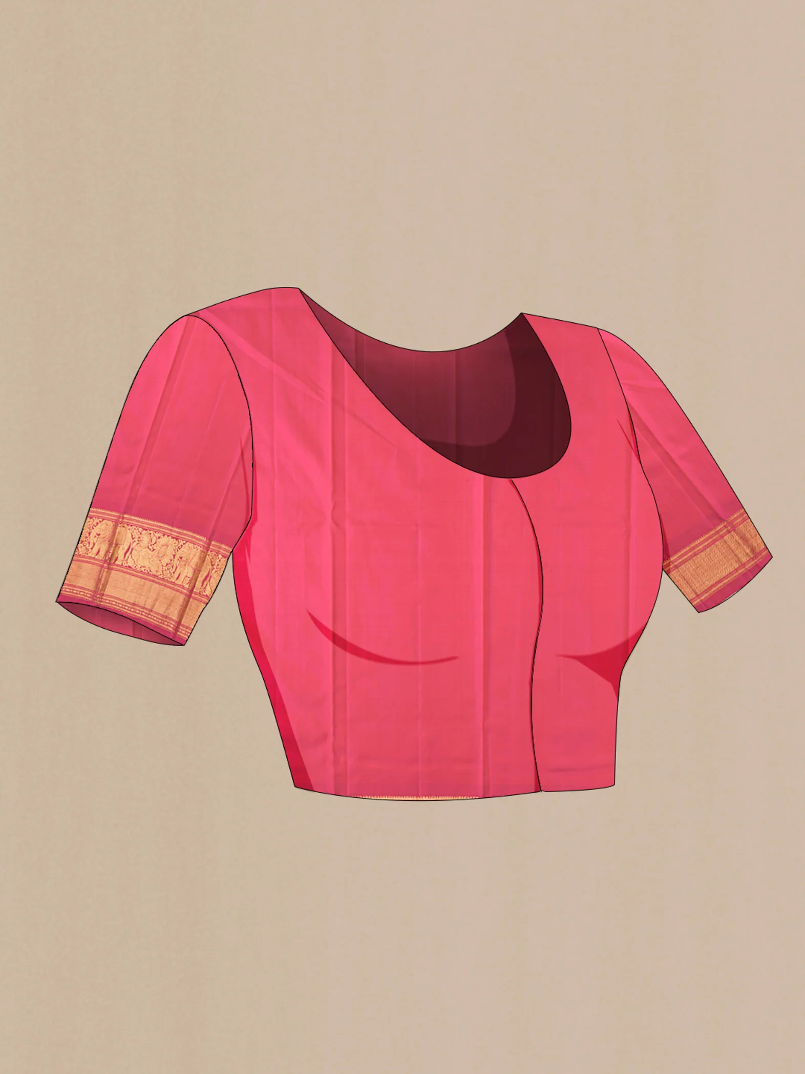 Maroon Kanchipuram Silk Saree - Image 5