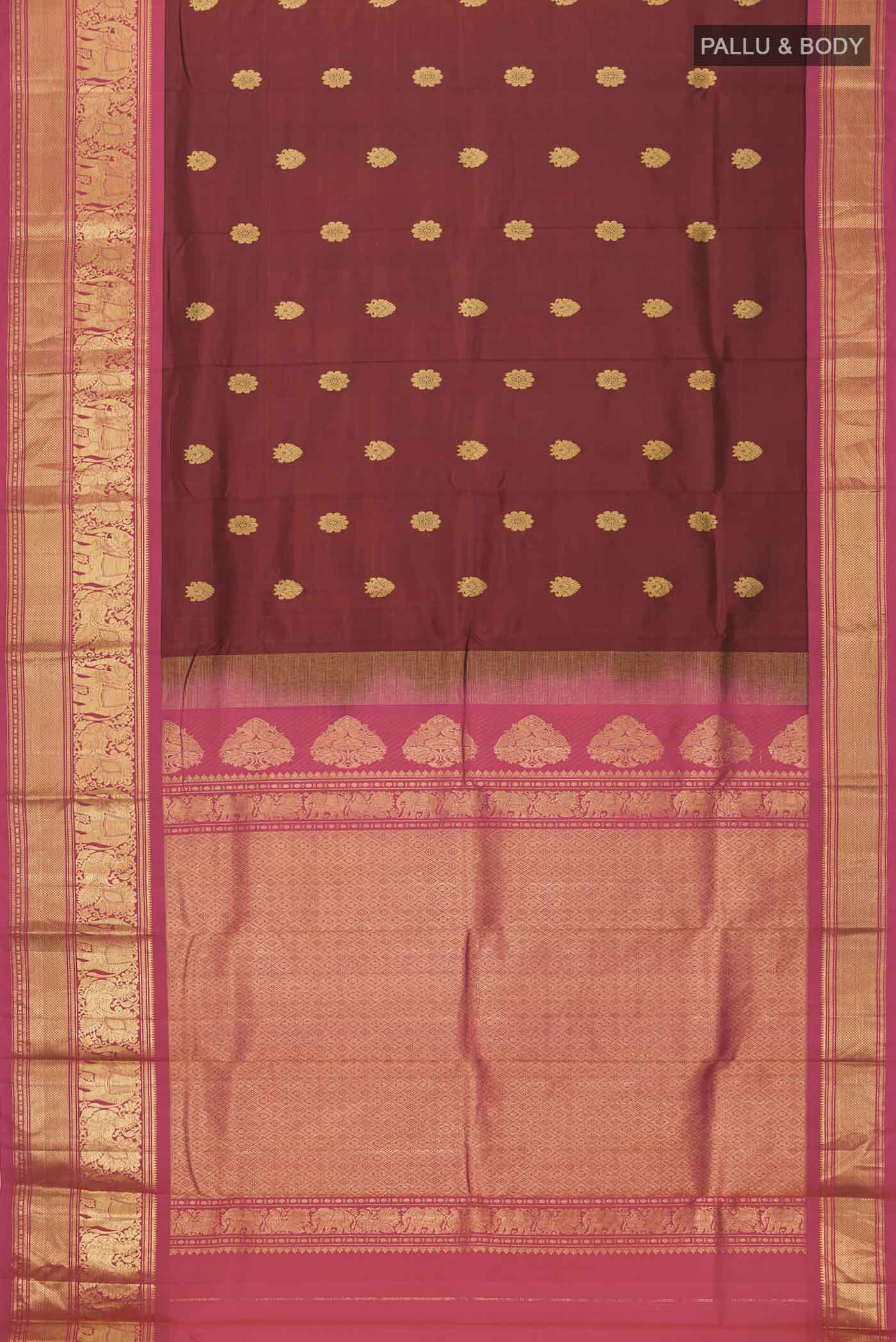 Maroon Kanchipuram Silk Saree - Image 6